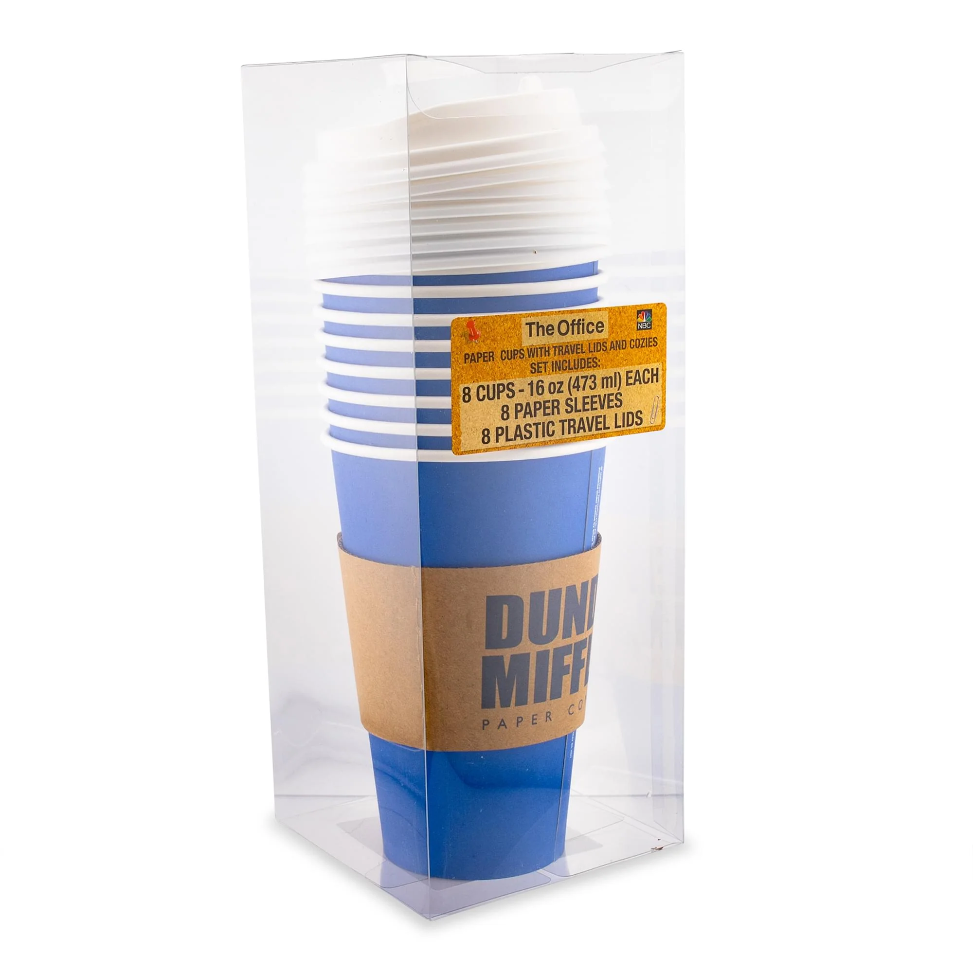 The Office Dunder Mifflin Disposable Paper Travel Cups With Lids | Set of 8 - Image 3