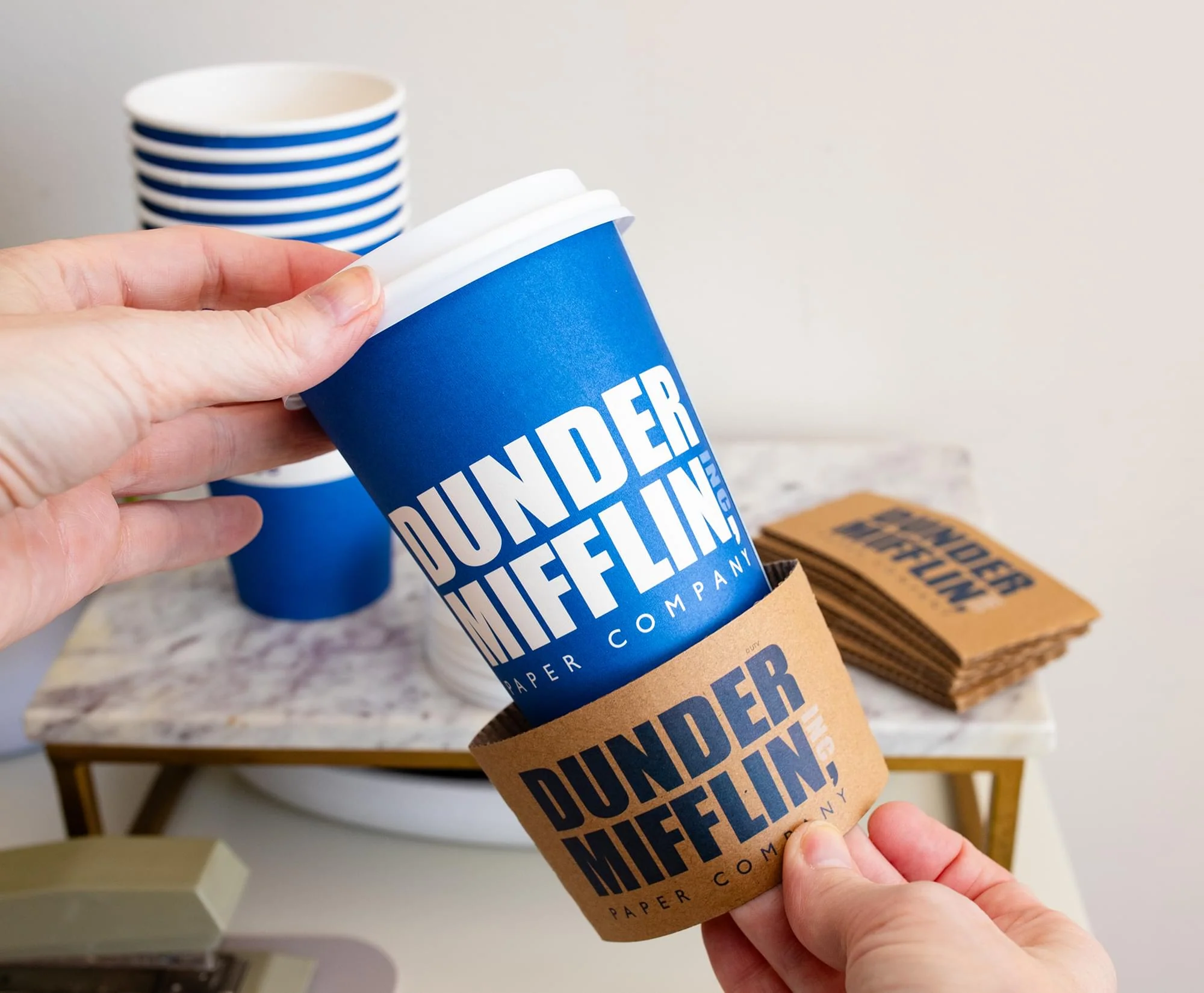 The Office Dunder Mifflin Disposable Paper Travel Cups With Lids | Set of 8 - Image 6