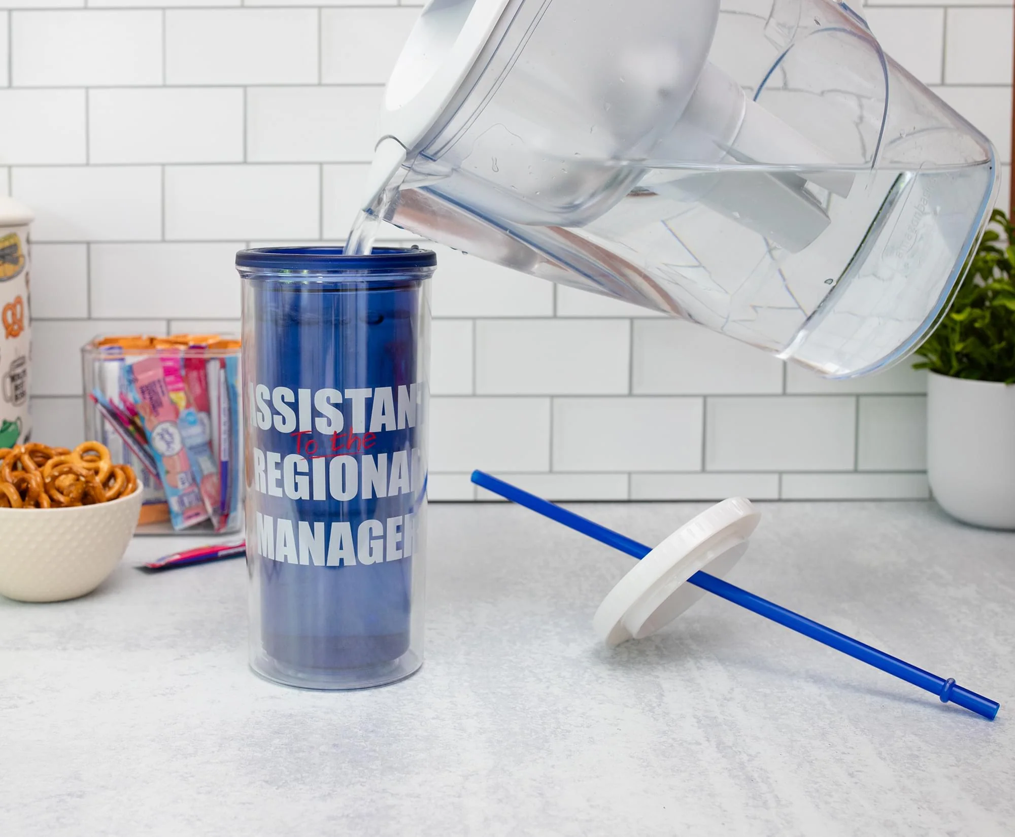 The Office Dunder Mifflin Plastic Carnival Cup With Straw | Hold 20 Ounces - Image 7