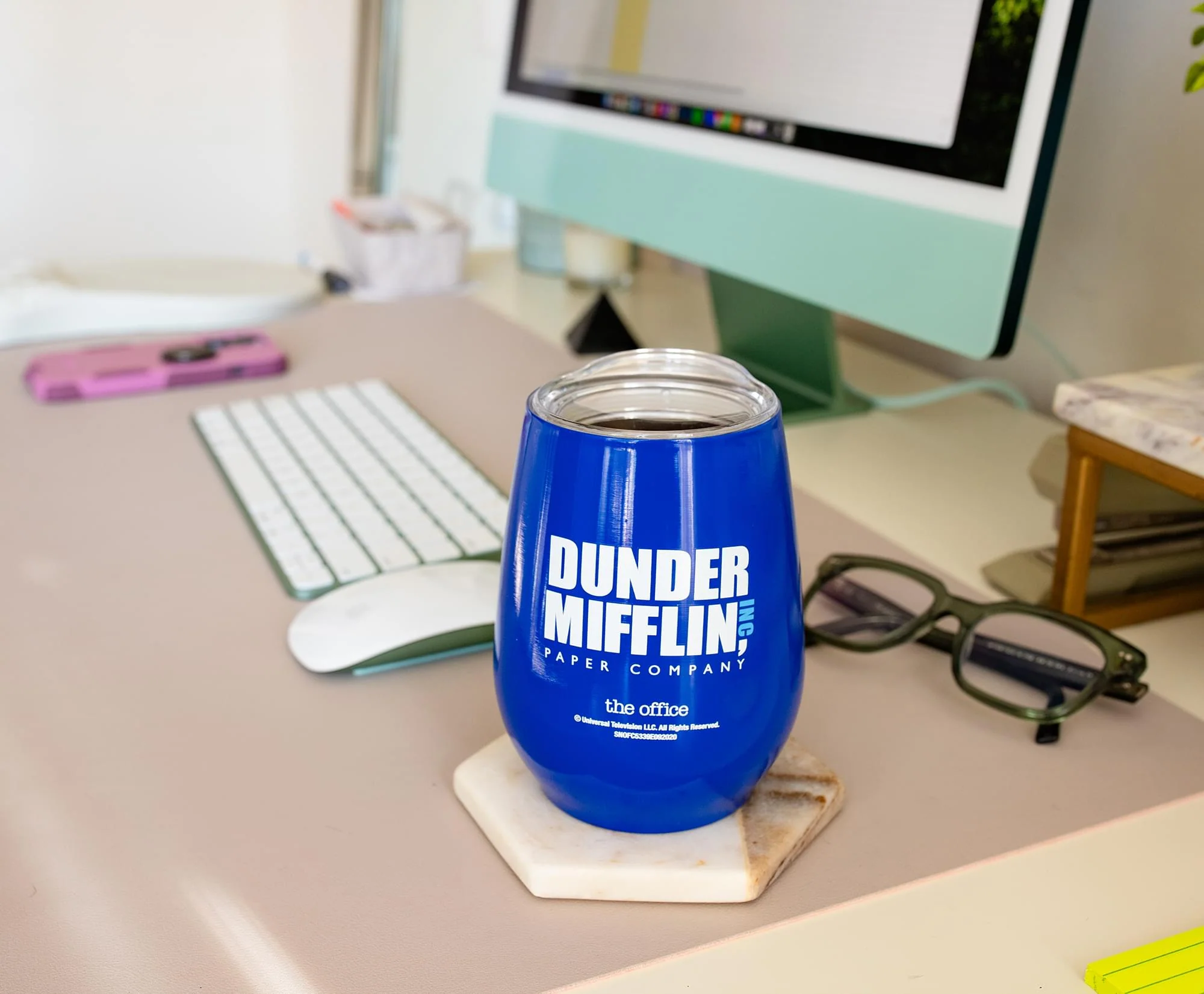 The Office Dunder Mifflin Stainless Steel Tumbler With Lid | Holds 10 Ounces - Image 7