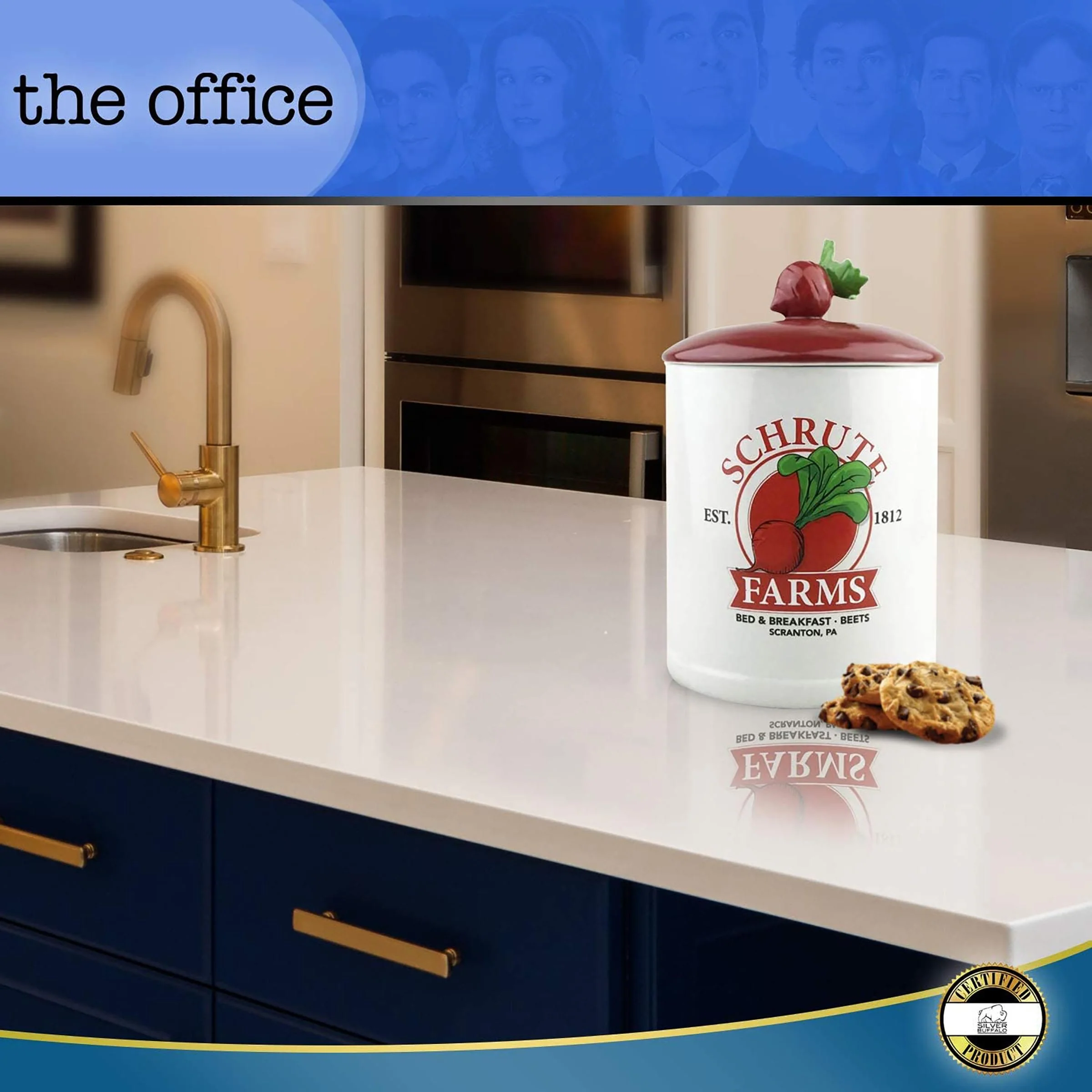 The Office Schrute Farms Est. 1812 Ceramic Cookie Jar - Image 4