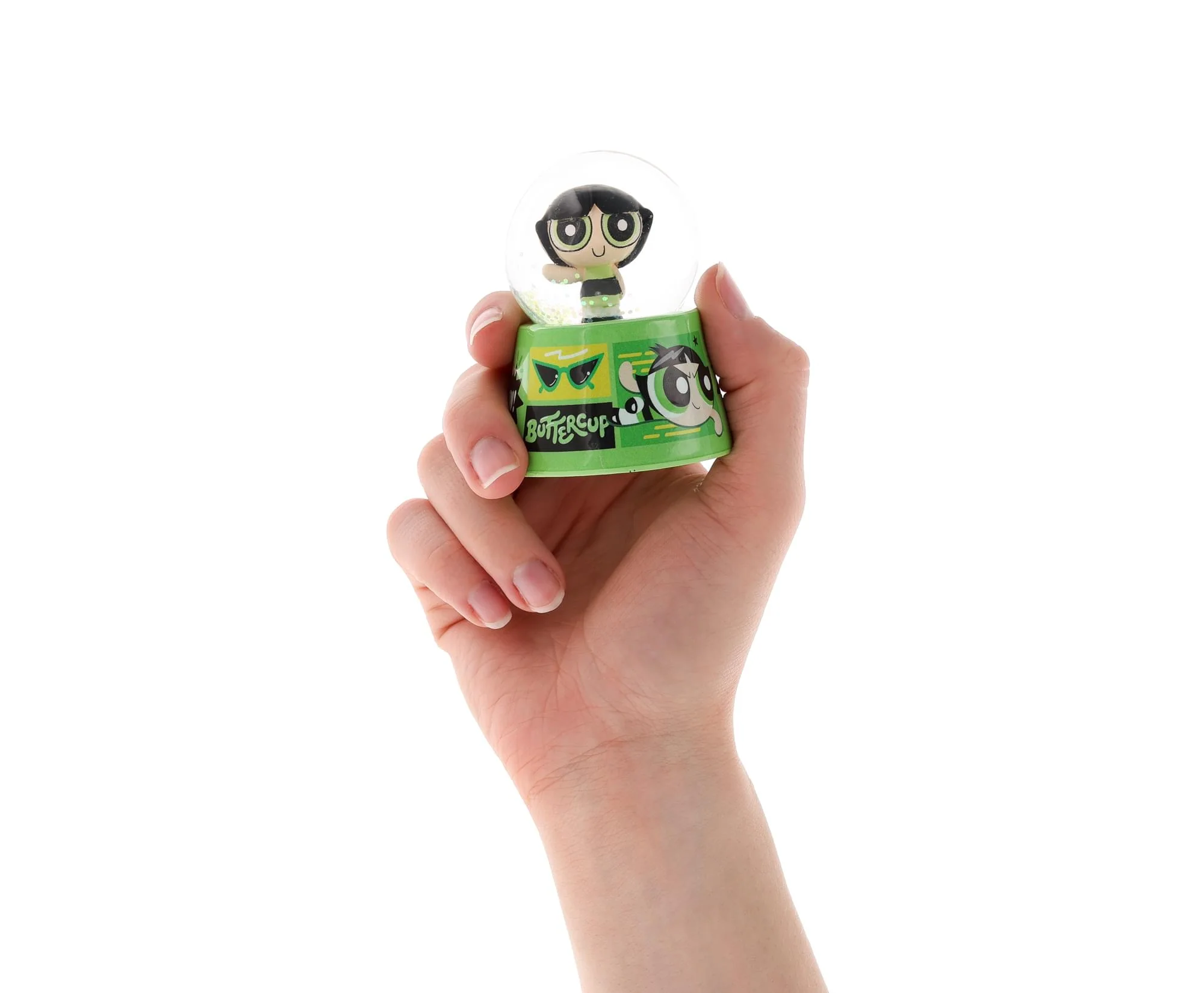 The Powerpuff Girls Buttercup Comic Panels 3-Inch Mini Light-Up Snow Globe - Image 4