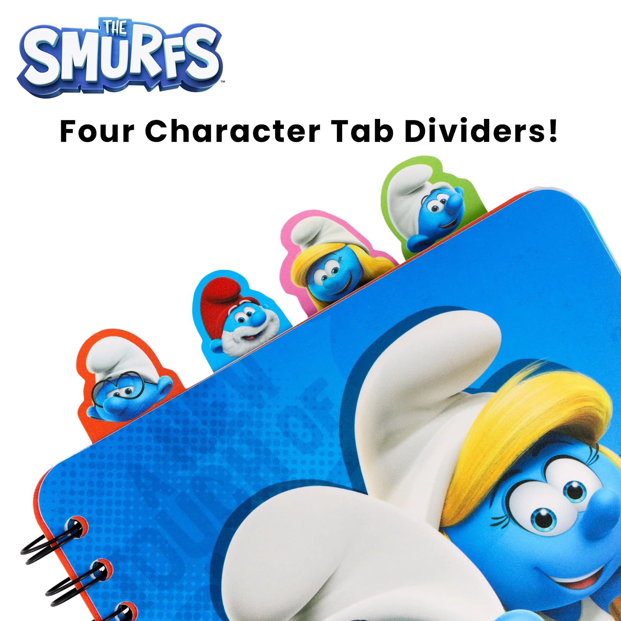 The Smurfs: A New Touch Of Blue 4-Tab Spiral Notebook With 160 Dotted Sheets - Image 2