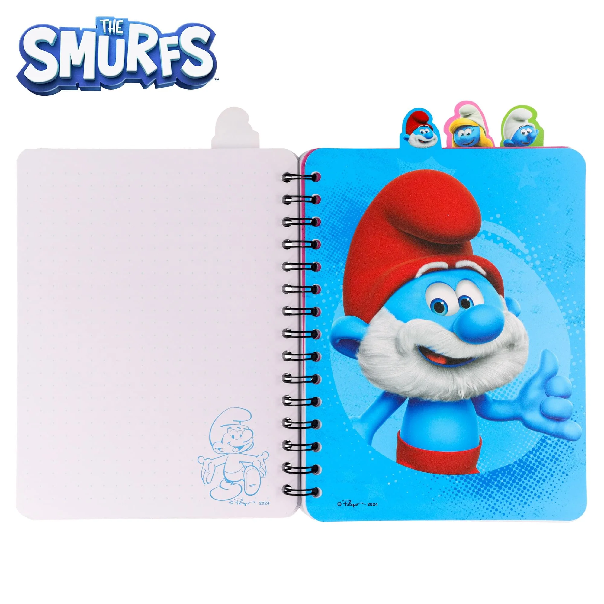 The Smurfs: A New Touch Of Blue 4-Tab Spiral Notebook With 160 Dotted Sheets - Image 4
