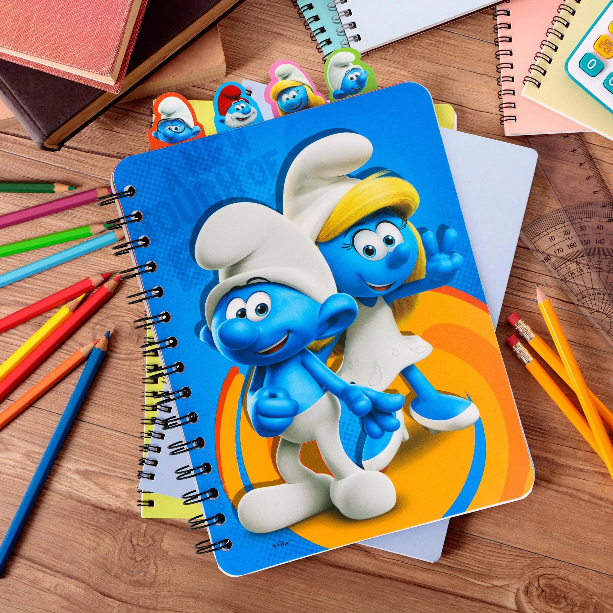 The Smurfs: A New Touch Of Blue 4-Tab Spiral Notebook With 160 Dotted Sheets - Image 9