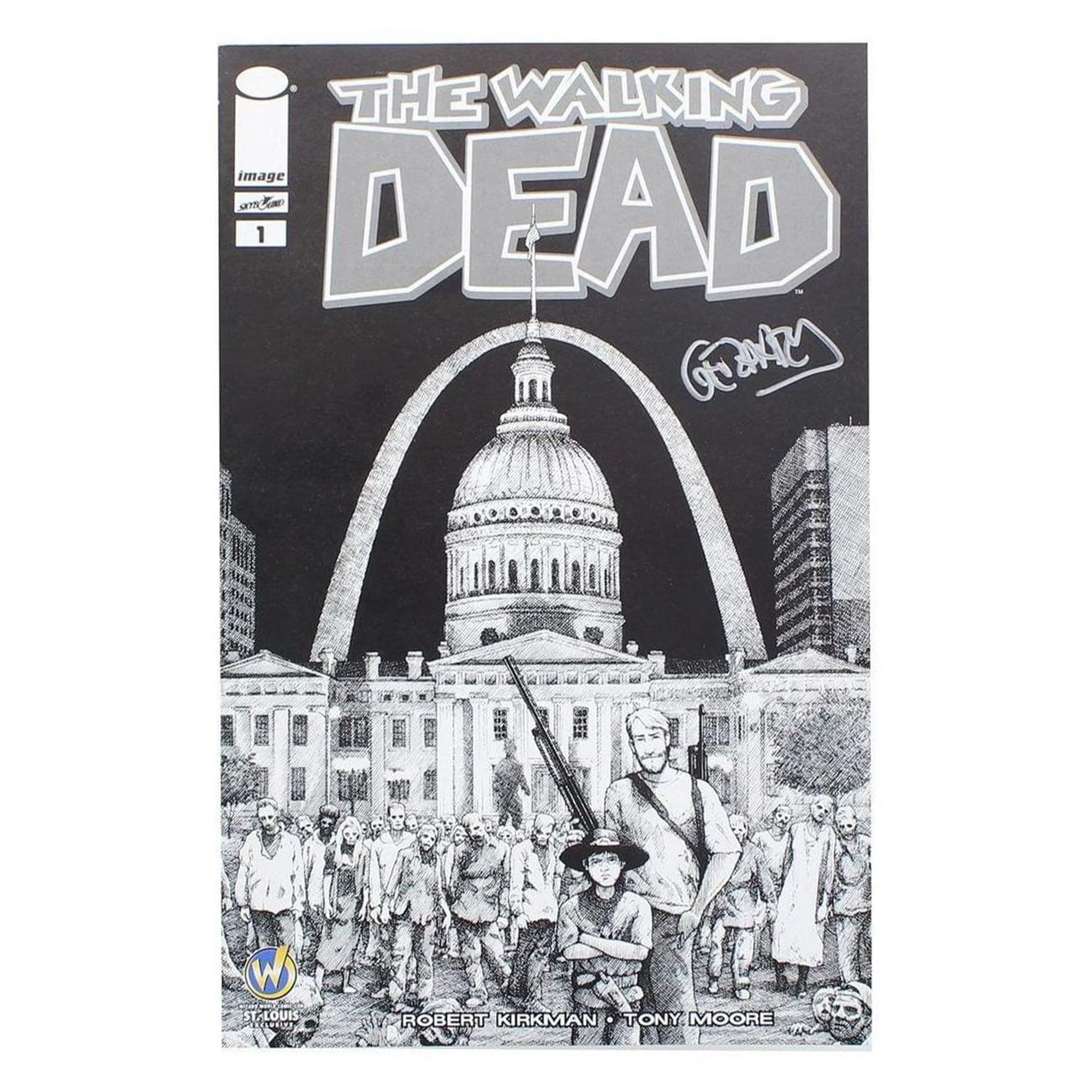 The Walking Dead #1 WW St Louis Exclusive B&W Cover Signed By Gerhard