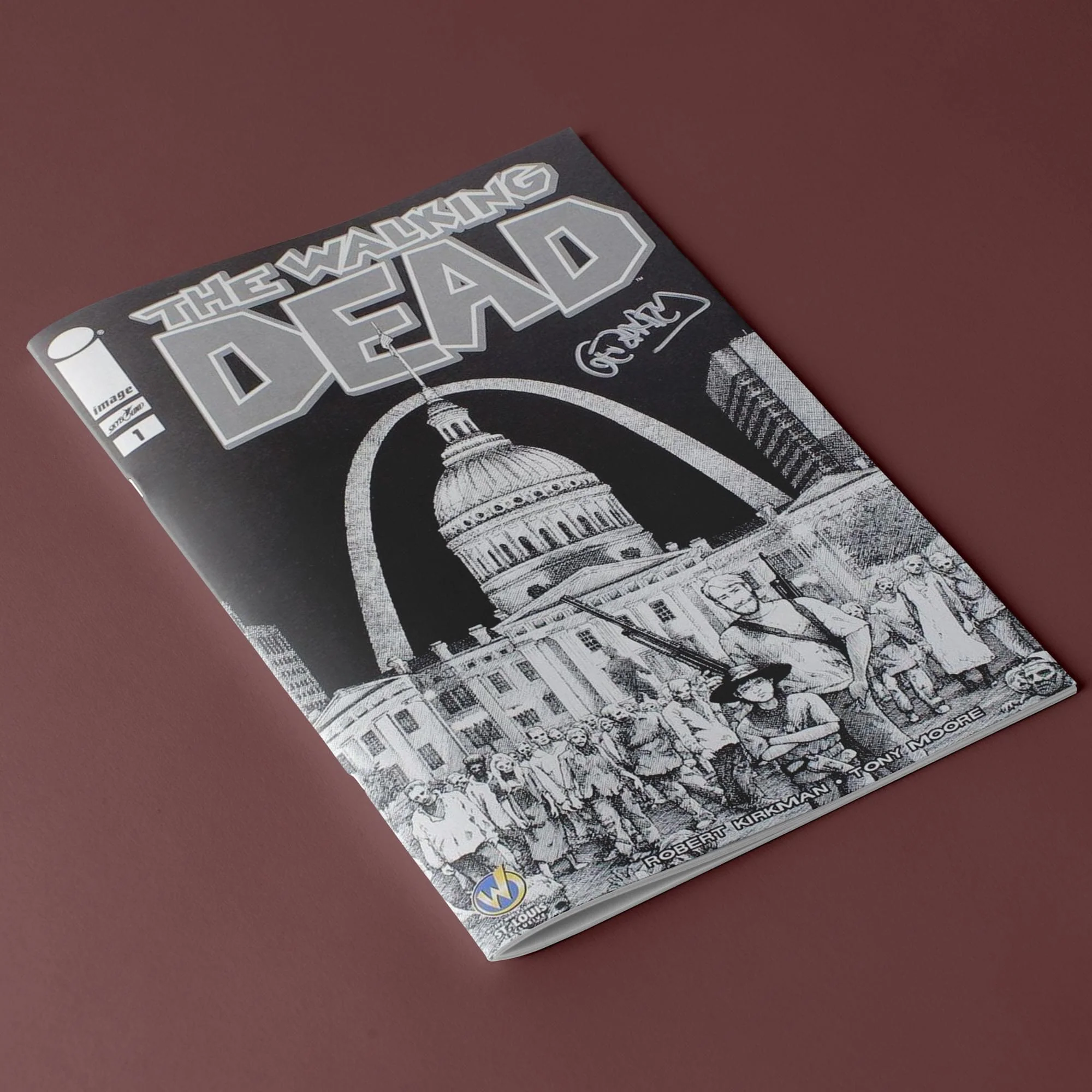 The Walking Dead #1 WW St Louis Exclusive B&W Cover Signed By Gerhard - Image 3