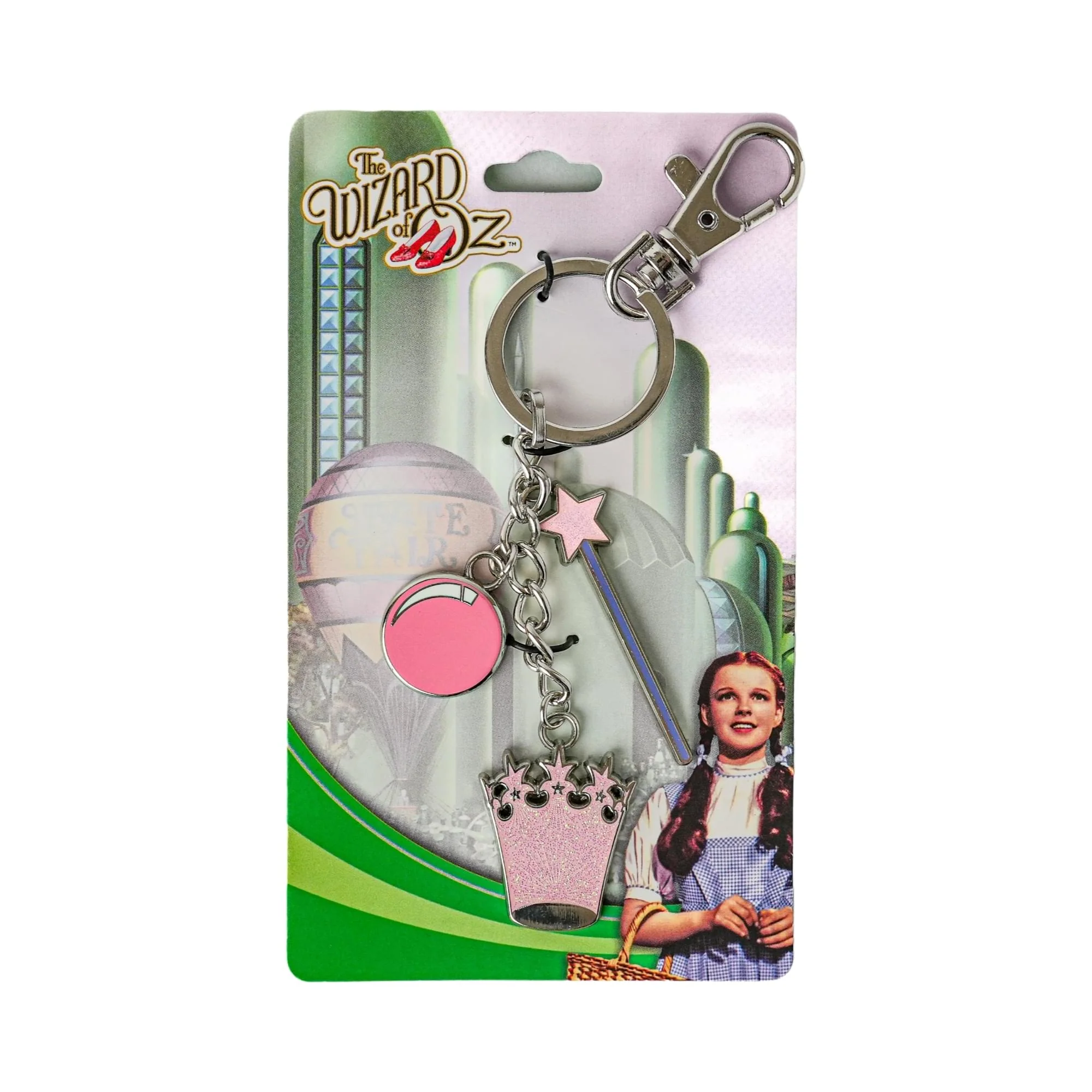 The Wizard of Oz Glinda Multi-Charm Enamel Keychain - Image 3
