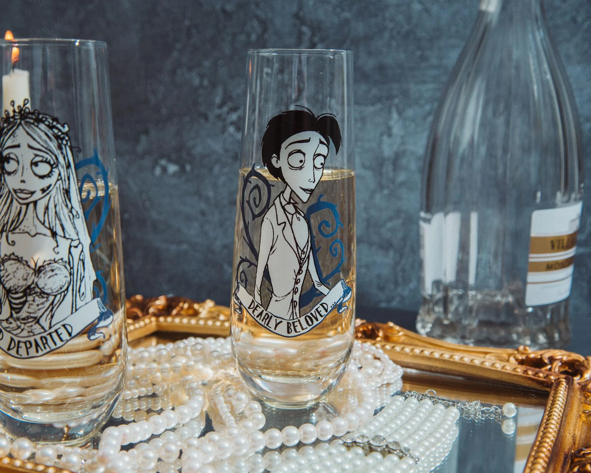Tim Burton's Corpse Bride "Dearly Beloved" Stemless Fluted Glassware | Set of 2 - Image 7