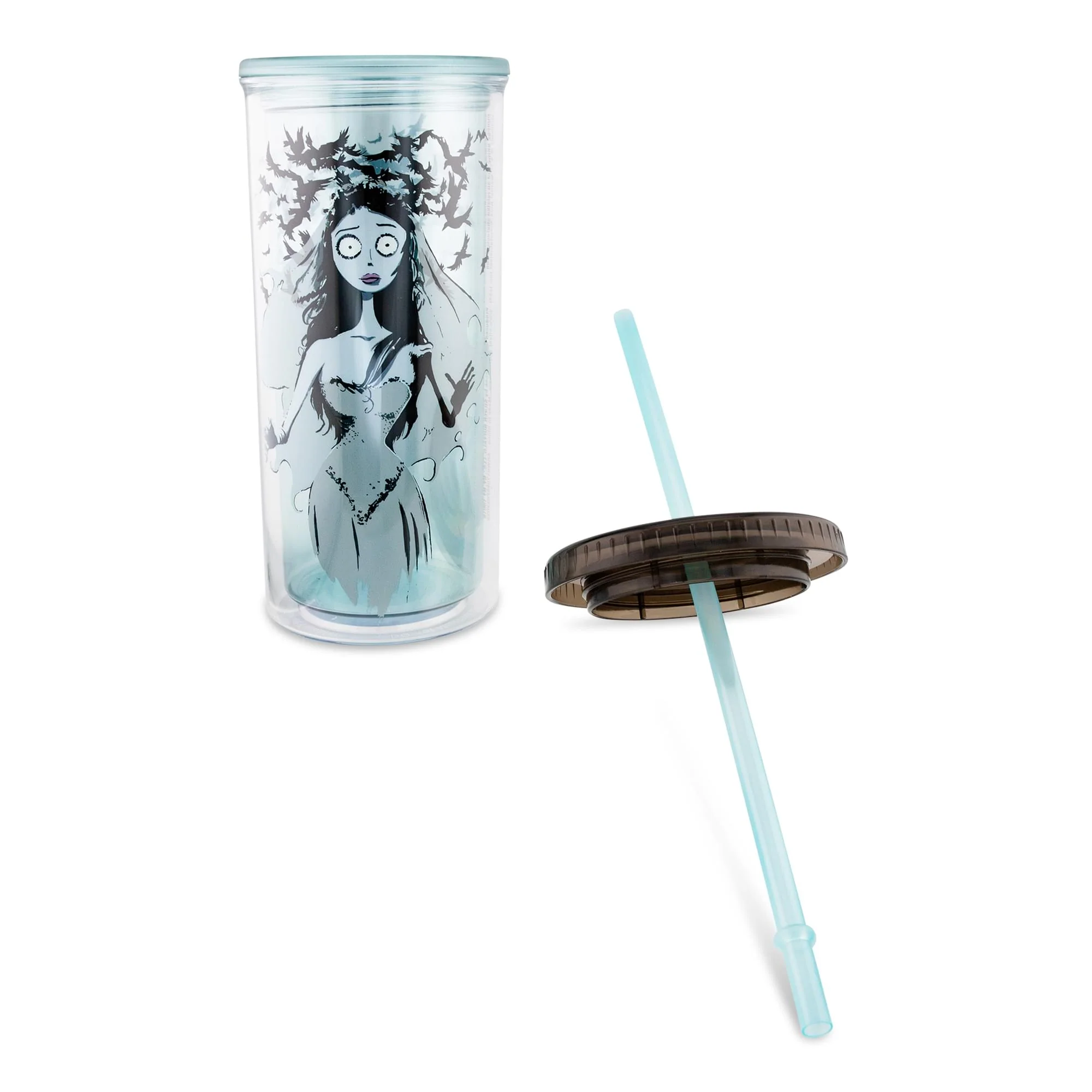 Tim Burton's Corpse Bride Emily 20-Ounce Carnival Cup With Lid and Straw - Image 3