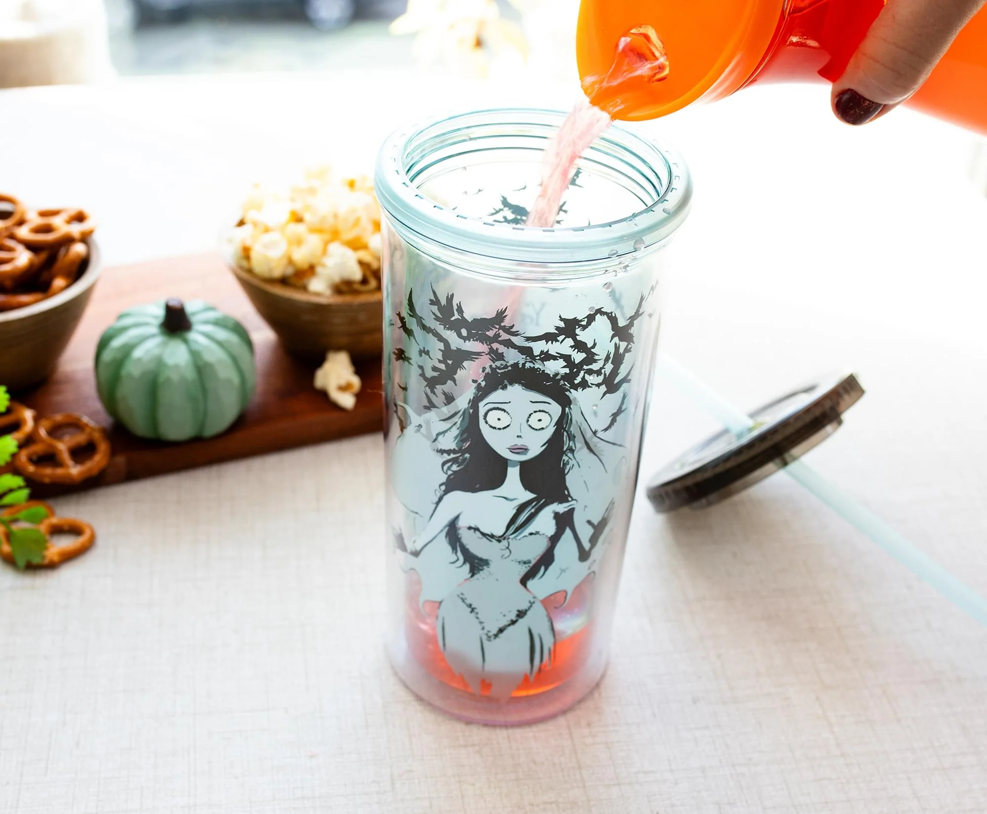 Tim Burton's Corpse Bride Emily 20-Ounce Carnival Cup With Lid and Straw - Image 6