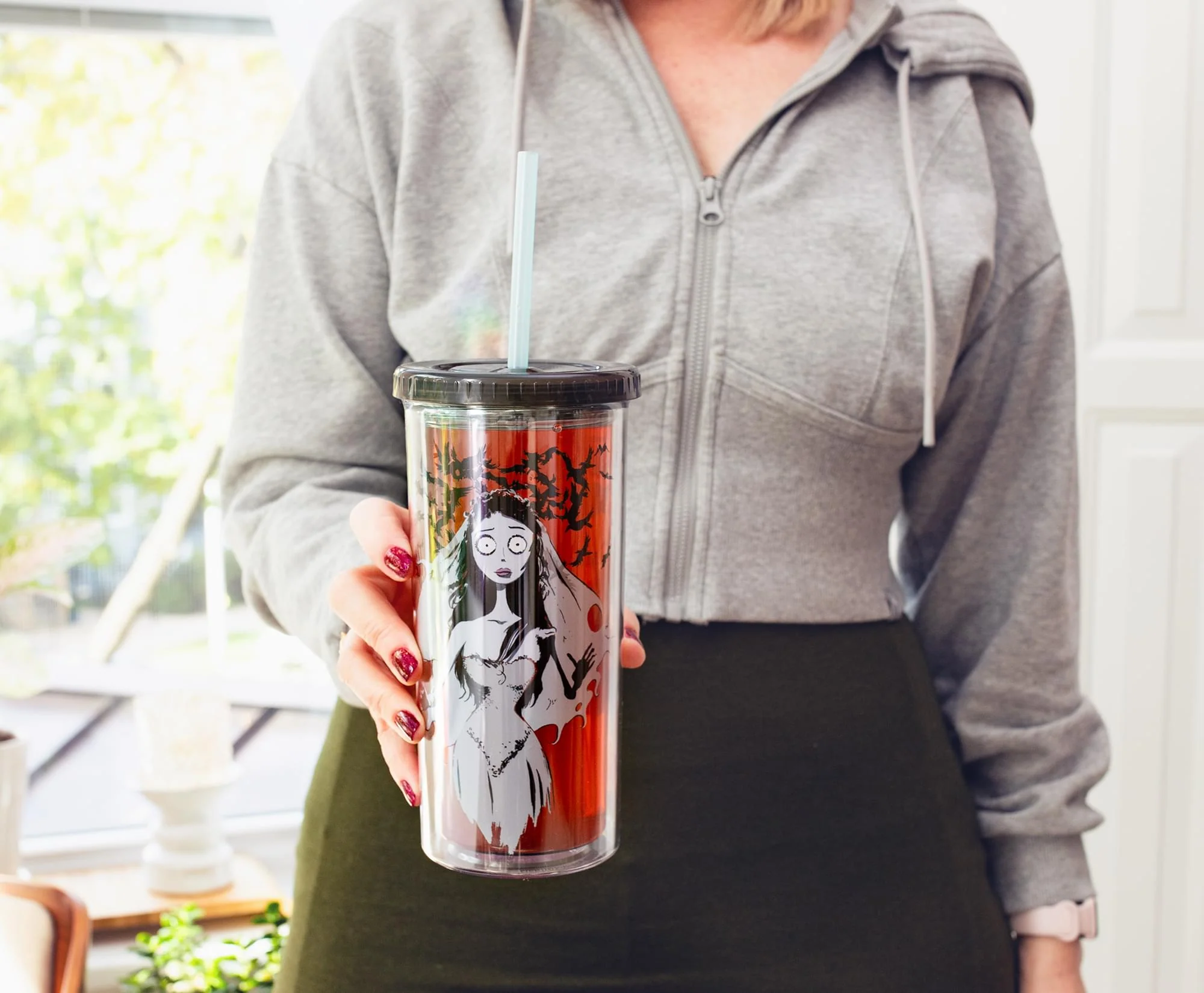 Tim Burton's Corpse Bride Emily 20-Ounce Carnival Cup With Lid and Straw - Image 7