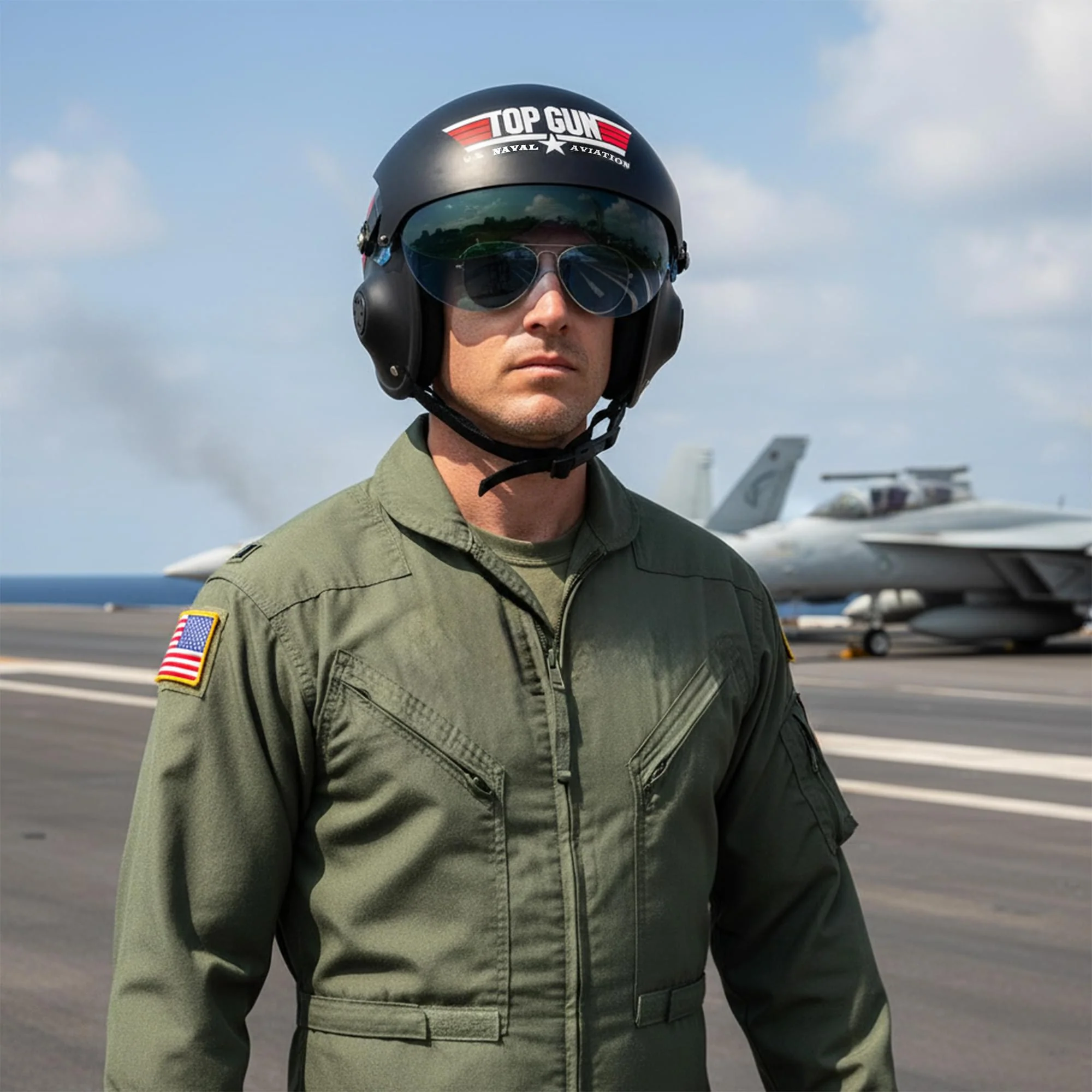 Top Gun Fighter Pilot Helmet Adult Costume Accessory - Image 3