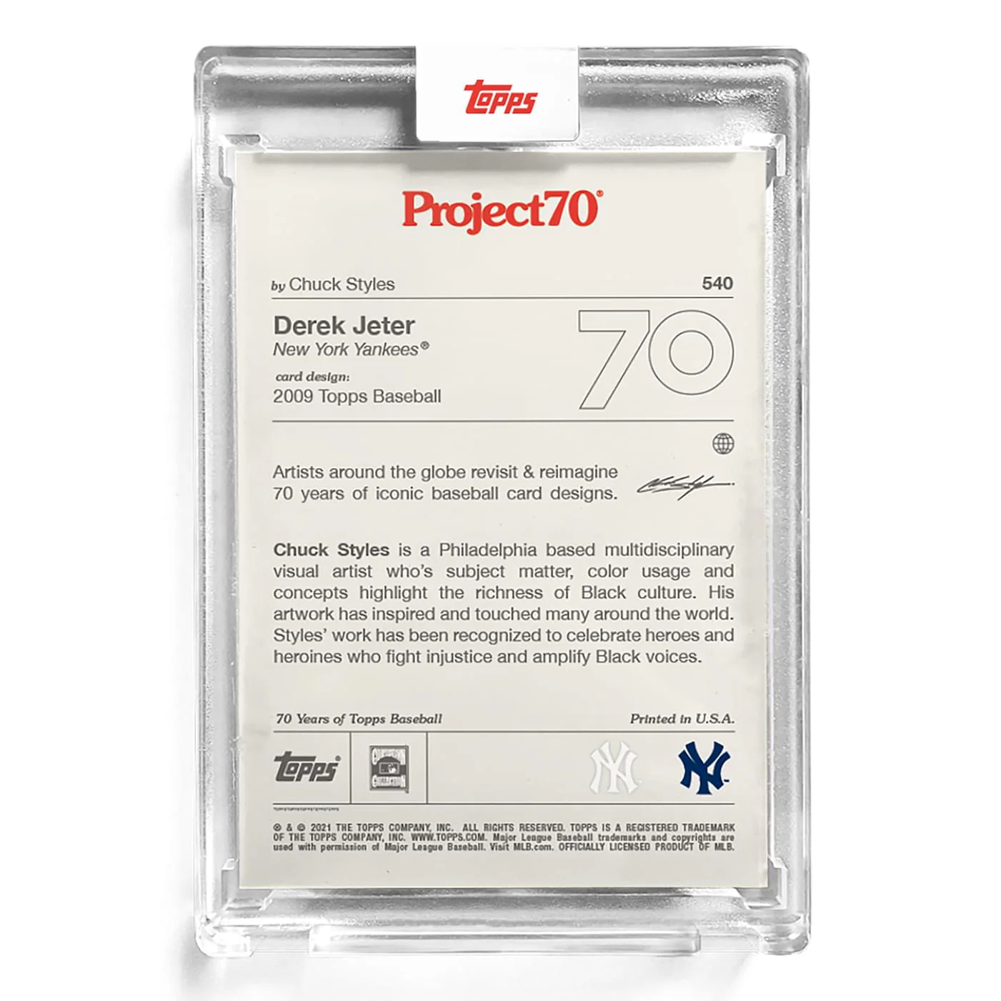 Topps Project70 Card 540 | 2009 Derek Jeter by Chuck Styles - Image 2