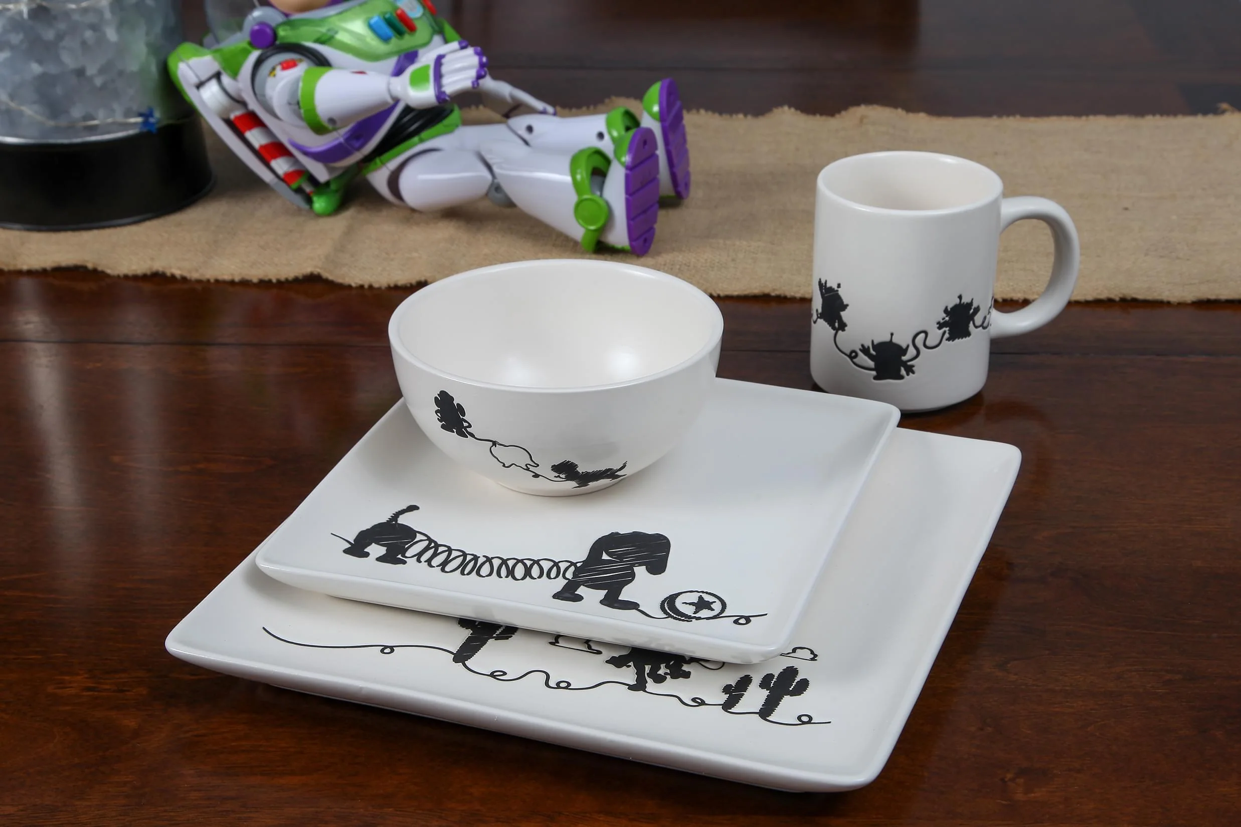 Toy Story 4-Piece Ceramic Dinnerware Set With Scribble Characters - Image 6