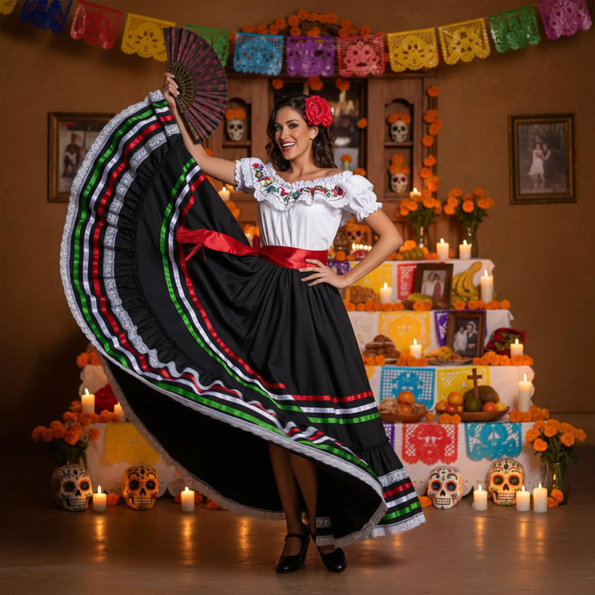 Traditional Mexican Woman Adult Costume - Image 5