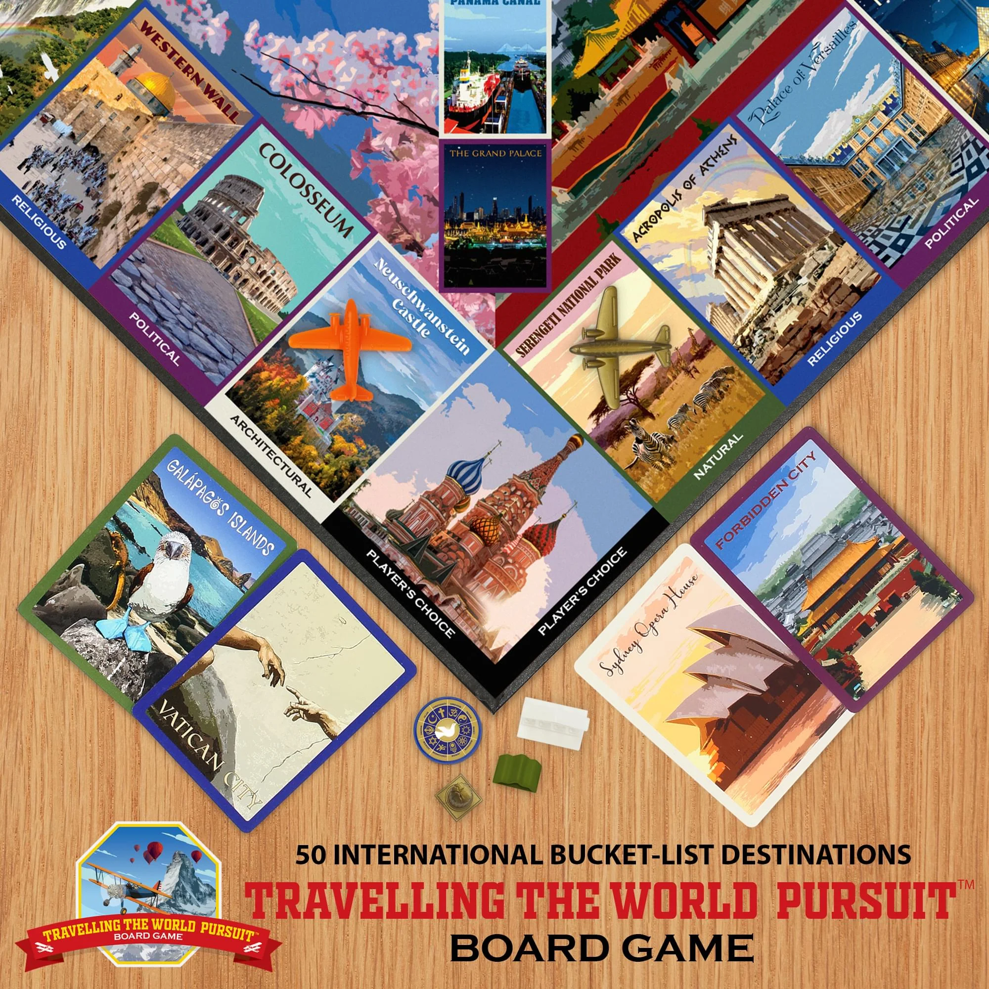 Travelling the World Pursuit Trivia Board Game - Image 2