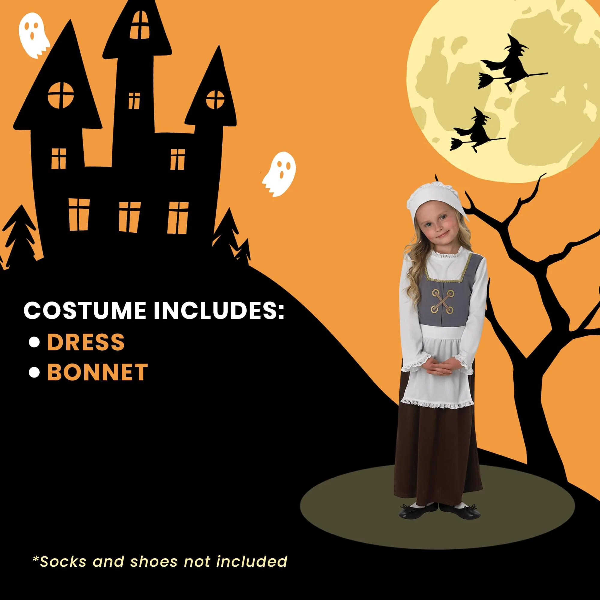 Tudor Maid Child Costume - Image 11