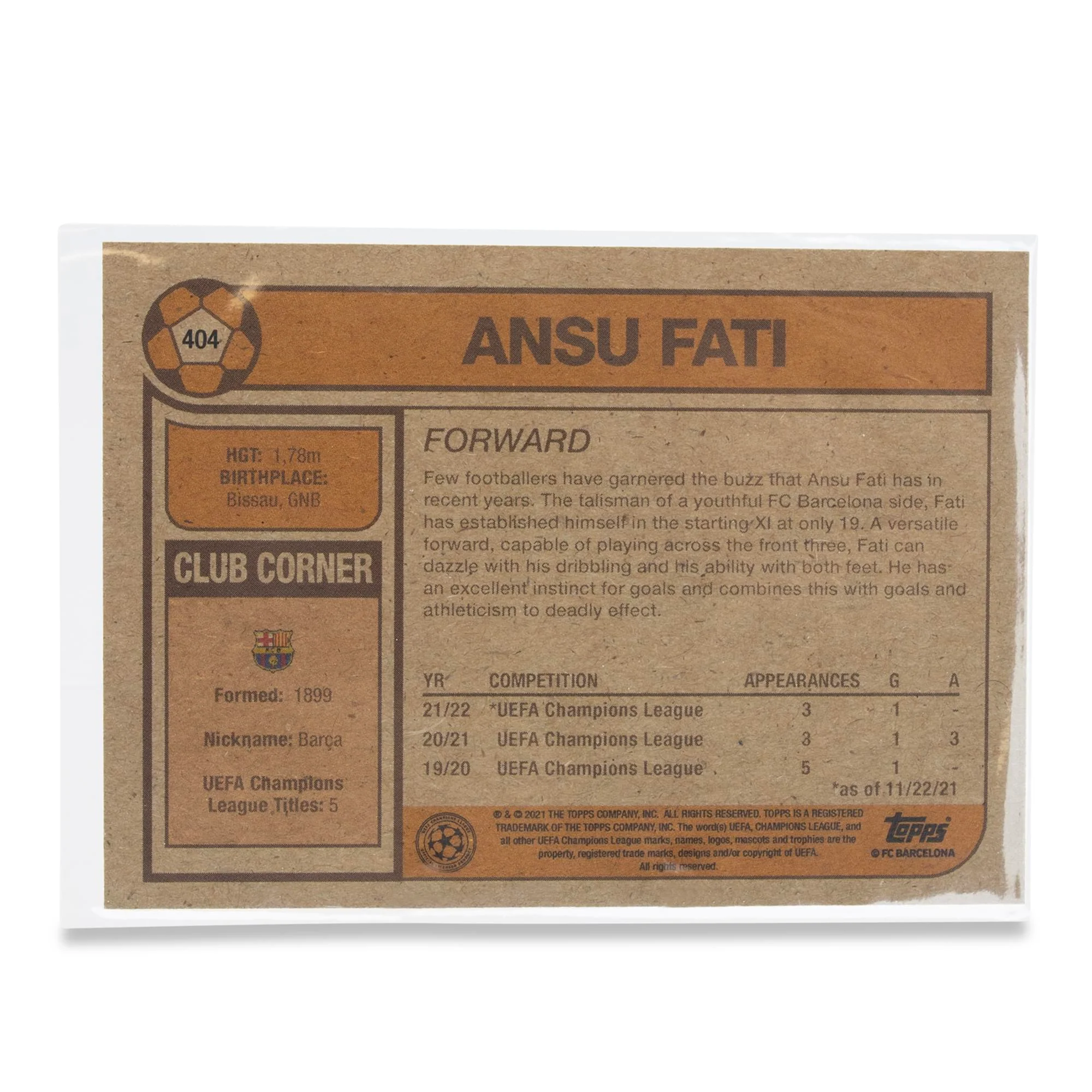 UCL TOPPS Living Set Card #404 | Ansu Fati - Image 4