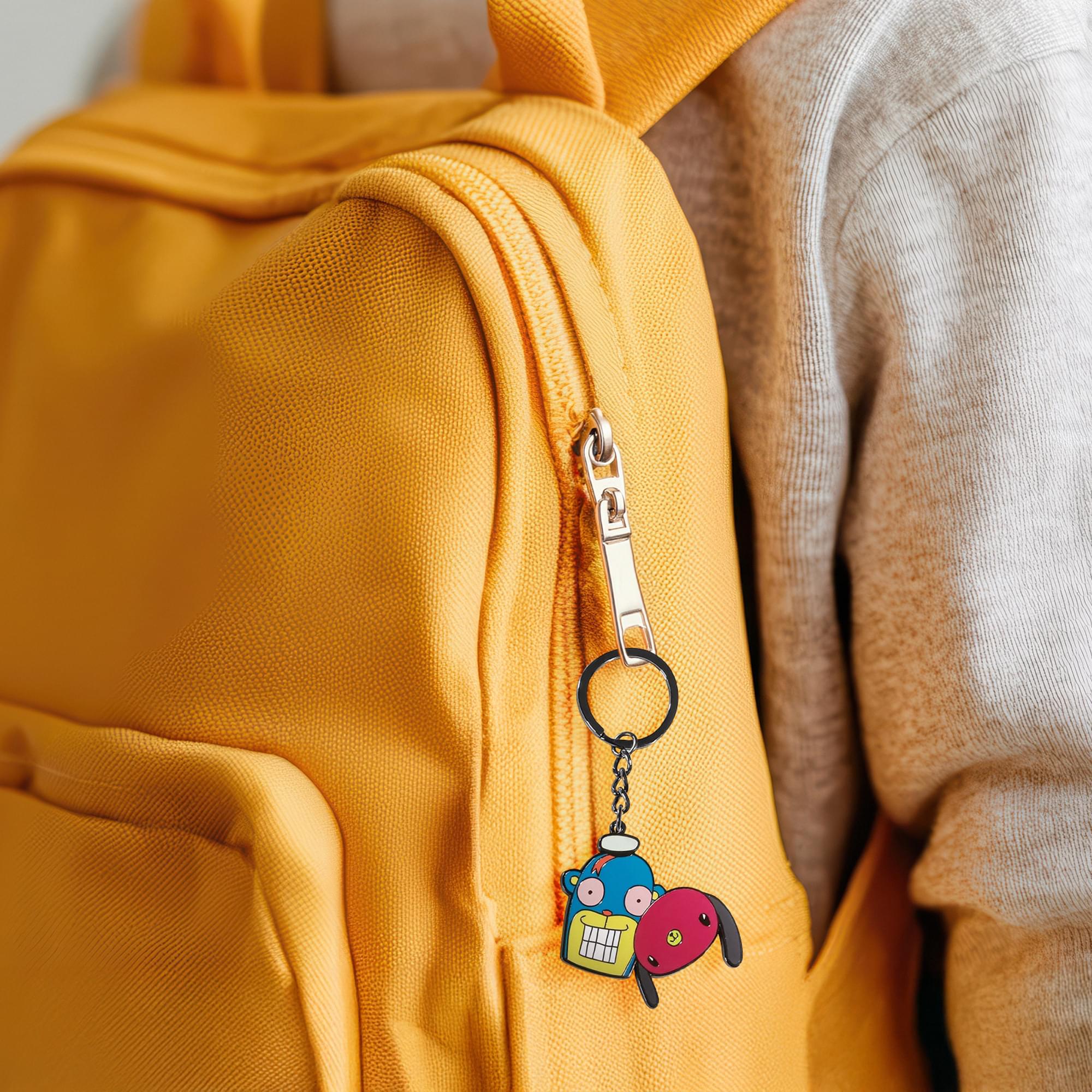 Umbrella Academy Hazel and Cha Cha 2.5 Inch Enamel Keychain - Image 2