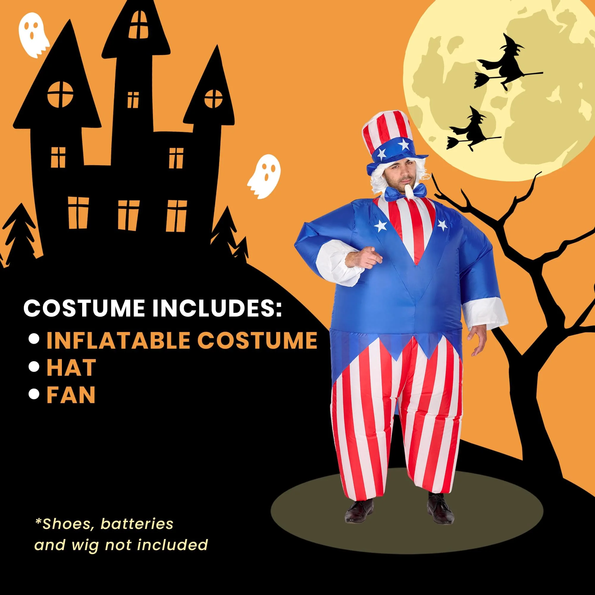 Uncle Sam Inflatable Adult Costume | One Size - Image 6