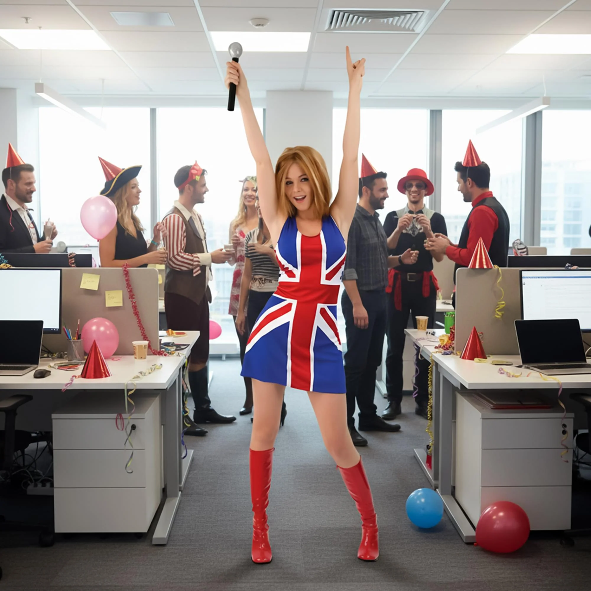 Union Jack Spice Girl Adult Costume Dress - Image 15