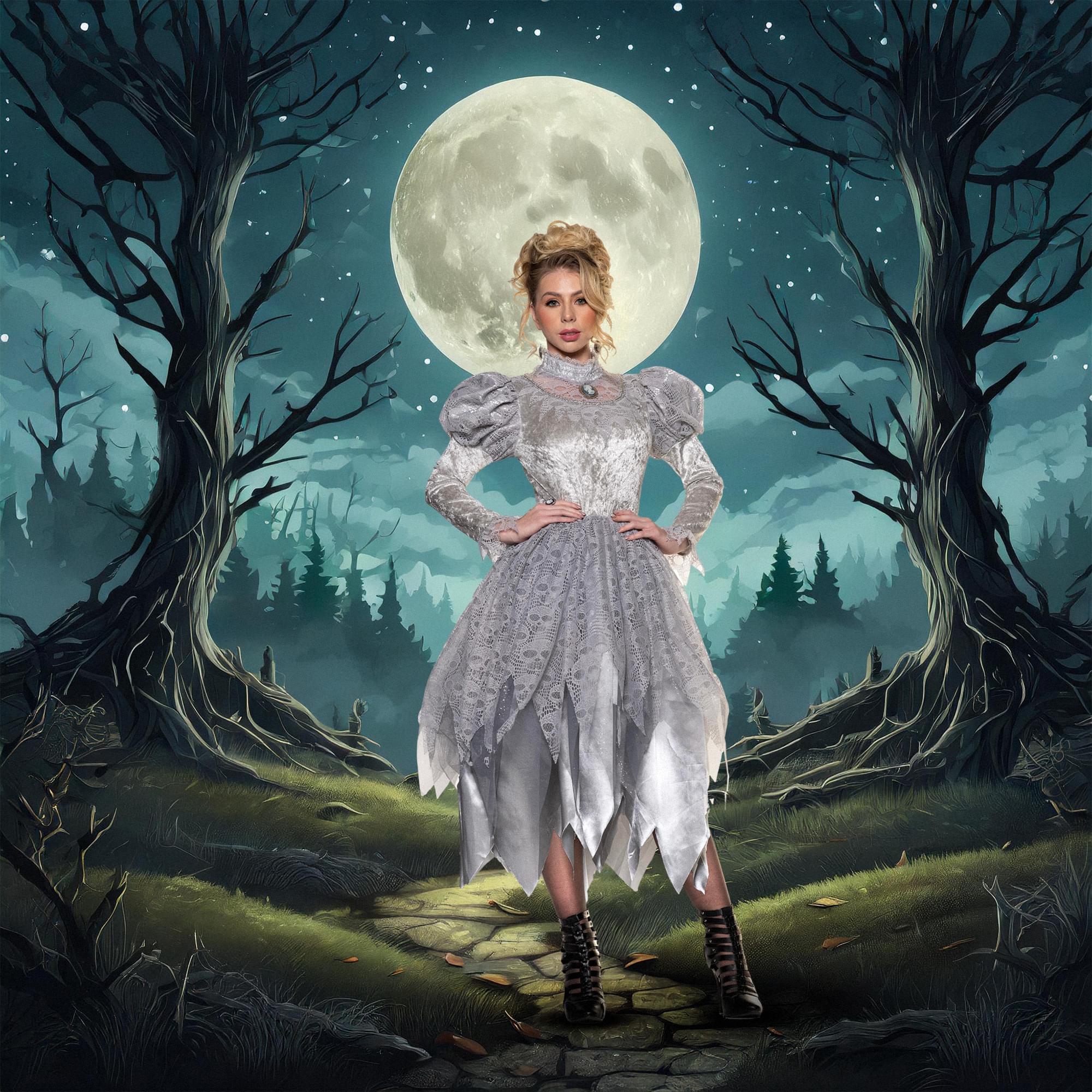 Victorian Ghost Adult Costume Dress - Image 20