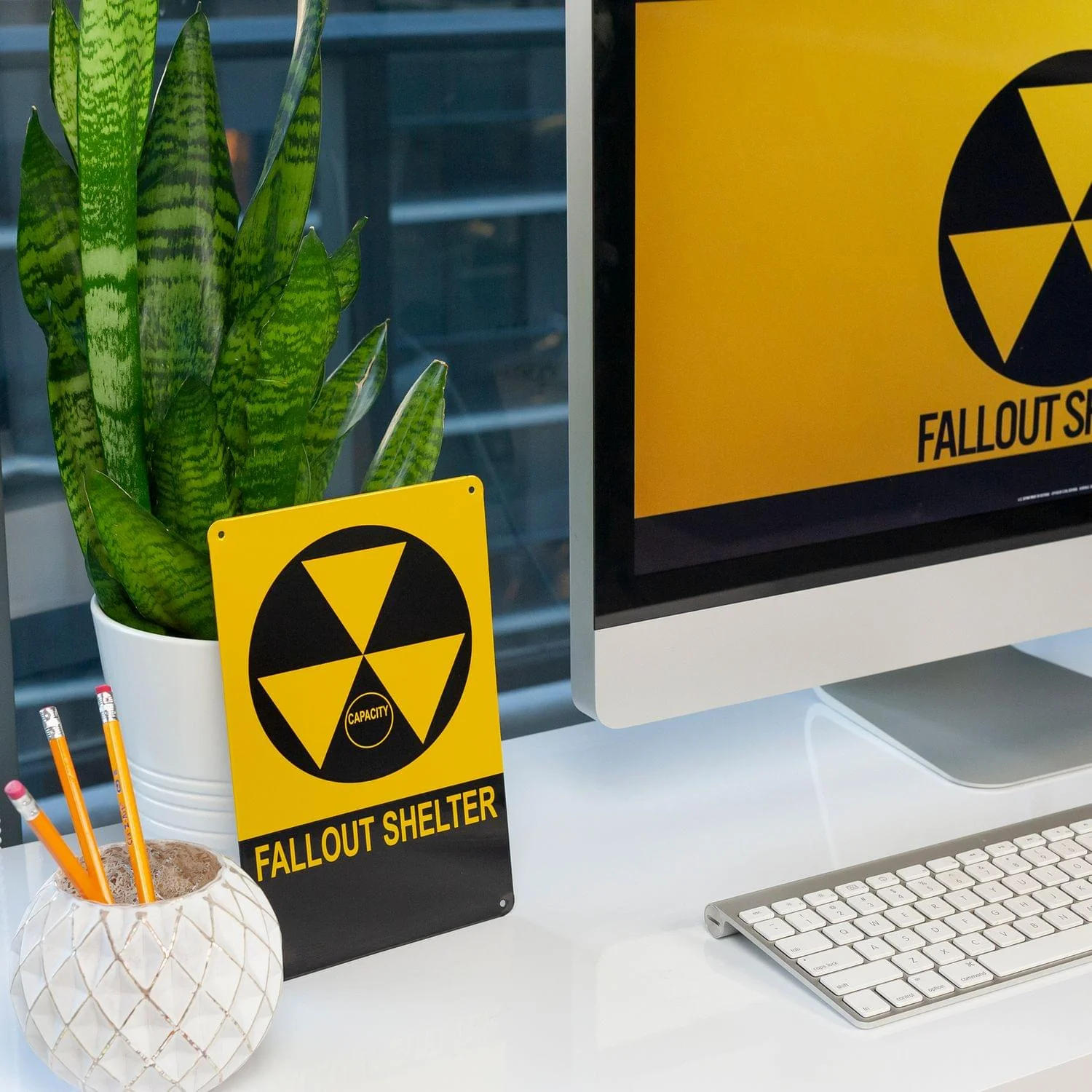 Vintage Fallout Shelter Metal Sign Replica, Nuclear Warning Sign, 6in X 9in - Image 6