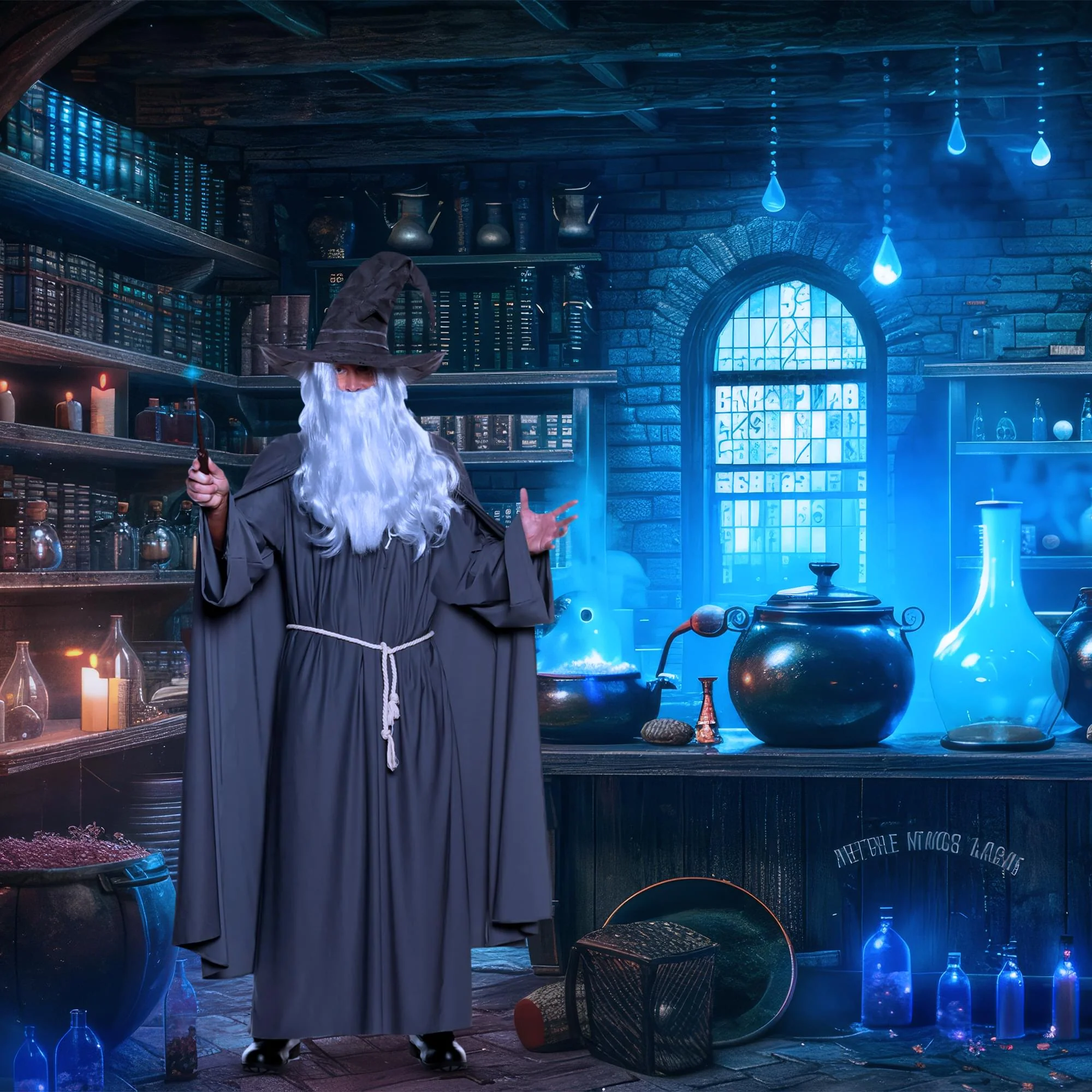 Warlock Grey Adult Costume - Image 3