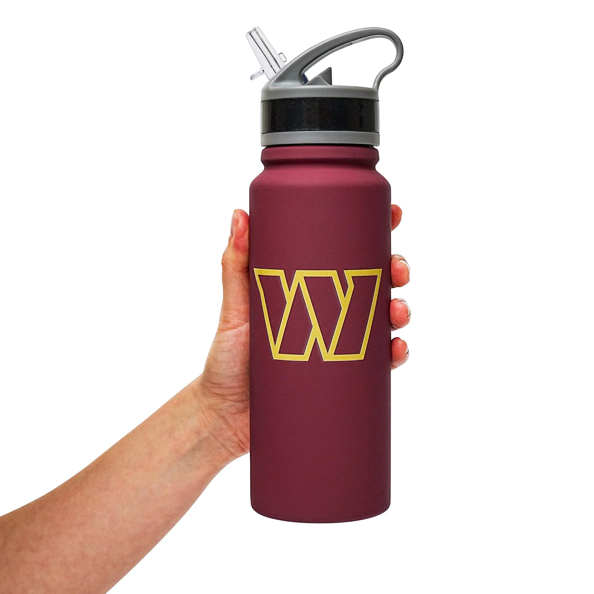 Washington Commanders Logo 25-Ounce Stainless Steel Flip-Top NFL Water Bottle - Image 6
