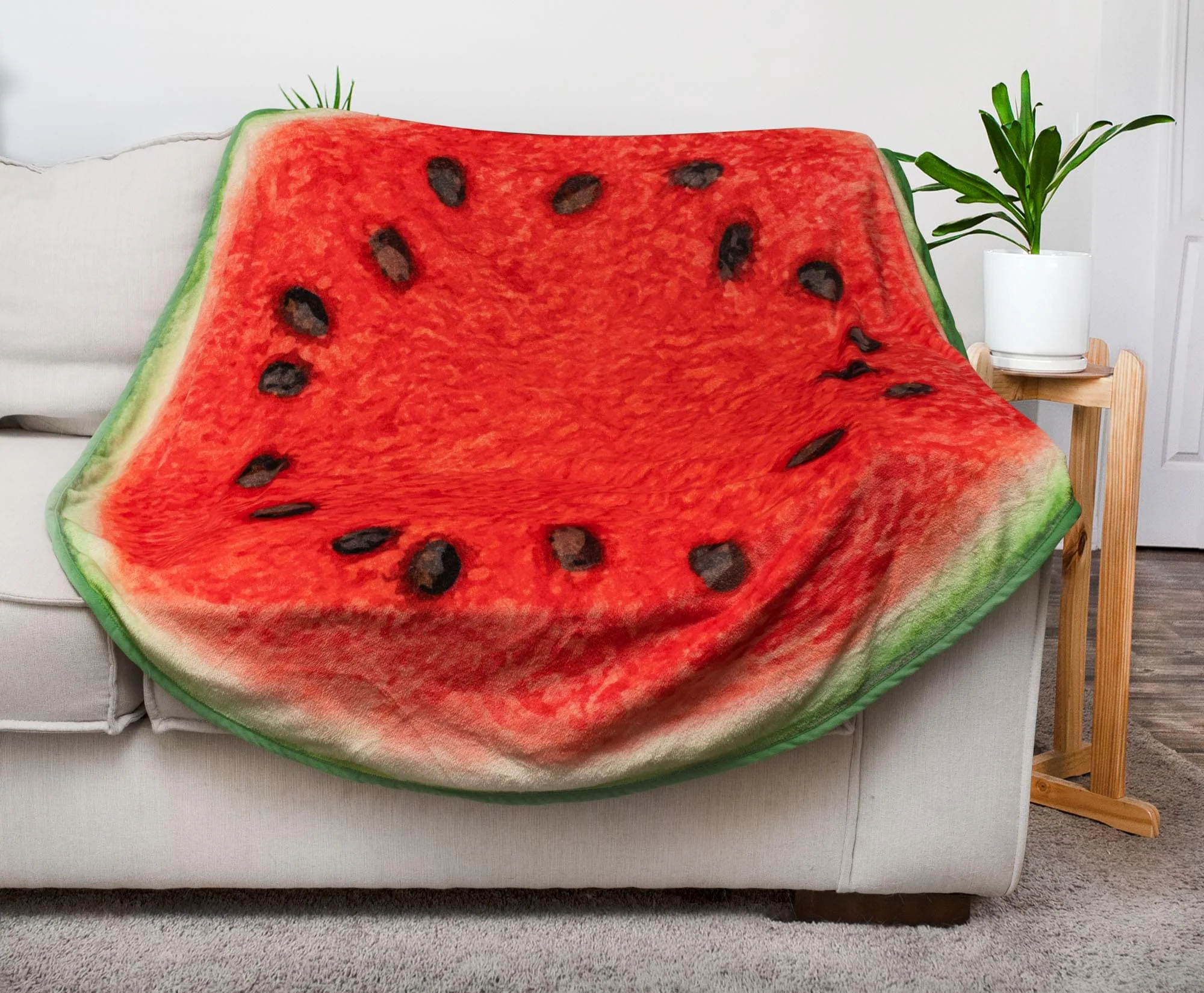 Watermelon Slice Round Fleece Throw Blanket | 60 Inches - Image 3