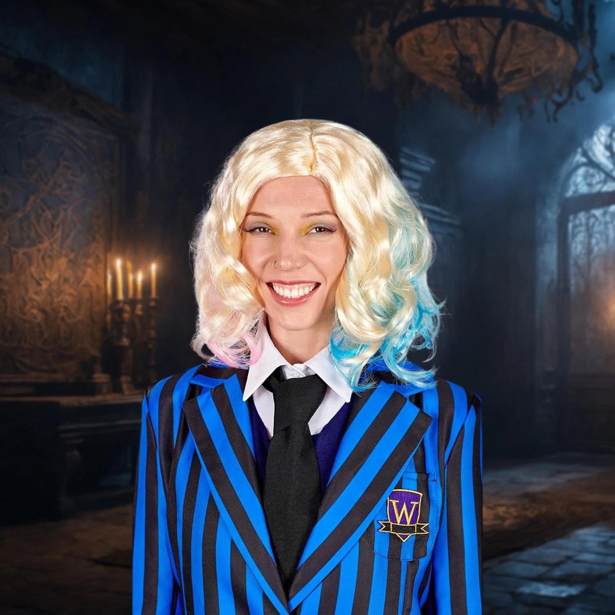 Gothic Girls Friend Blonde Adult Costume Wig - Image 3