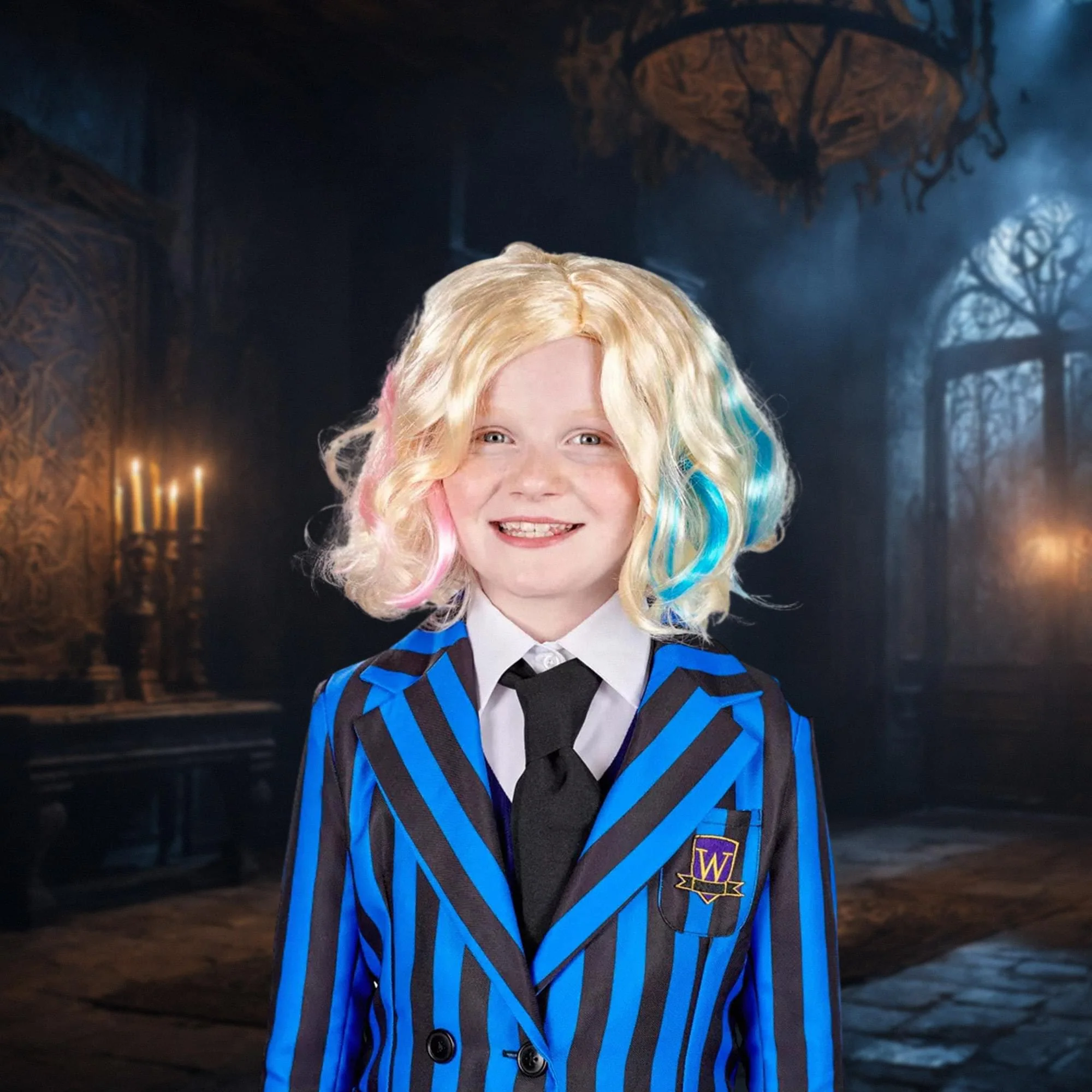 Gothic Girls Friend Blonde Child Costume Wig - Image 4