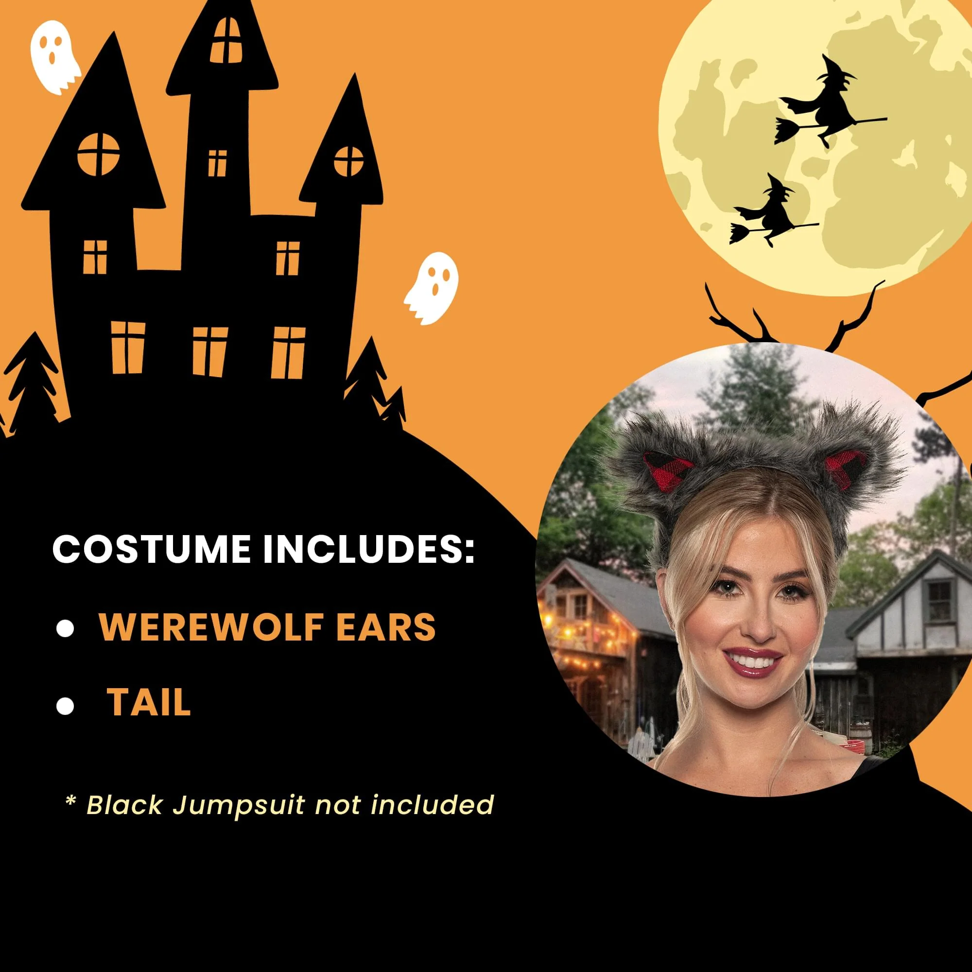 Werewolf Ears and Tails Adult Costume Set - Image 3