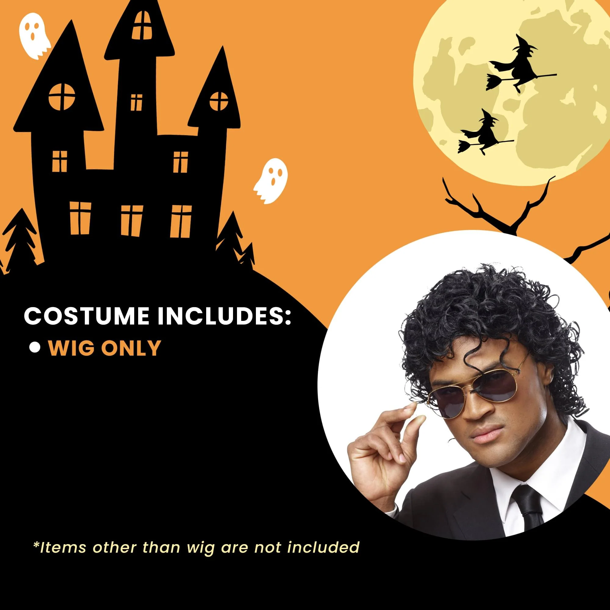 Wet Look Deluxe Black Adult Costume Wig - Image 5