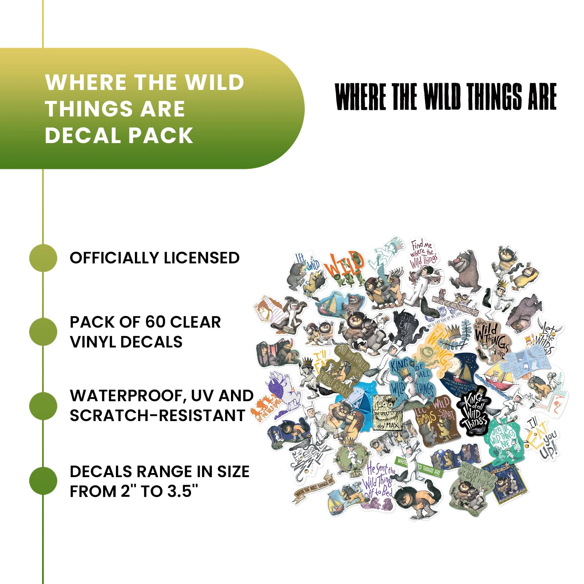 Where the Wild Things Are Clear Vinyl Decal 60-Pack - Image 6
