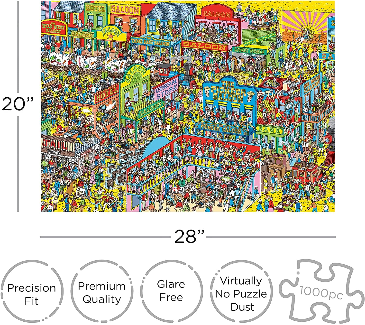 Where's Waldo Wild Wild West 1000 Piece Jigsaw Puzzle - Image 2