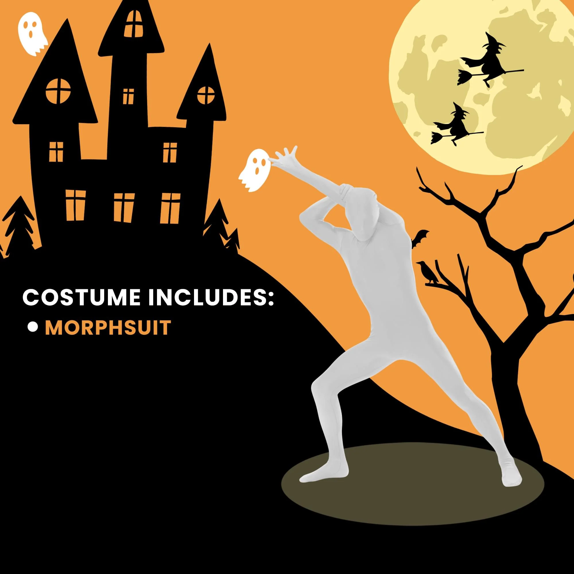 White Adult Costume Morphsuit - Image 7