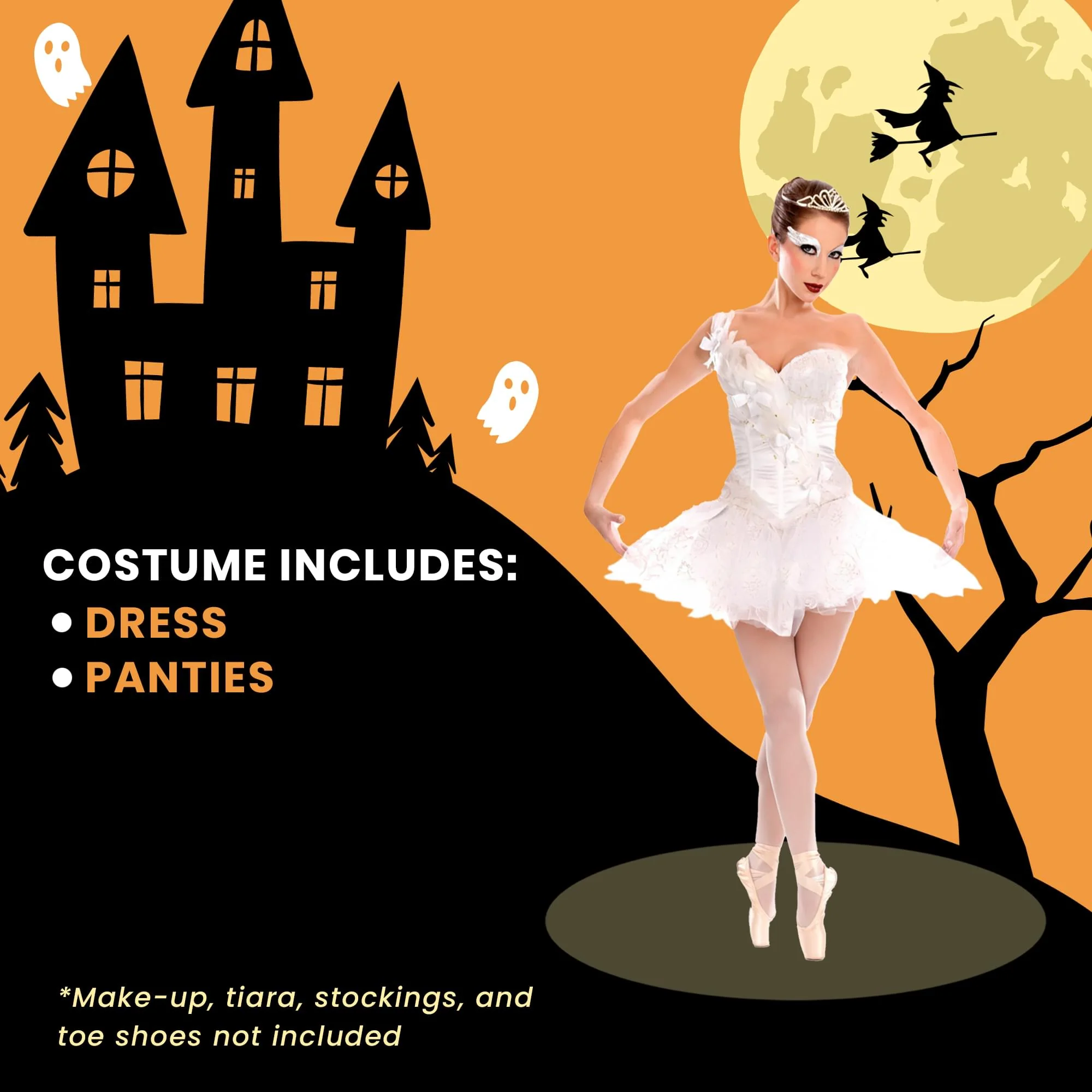 White Ballerina Swan . Waist Adult Costume - Image 6