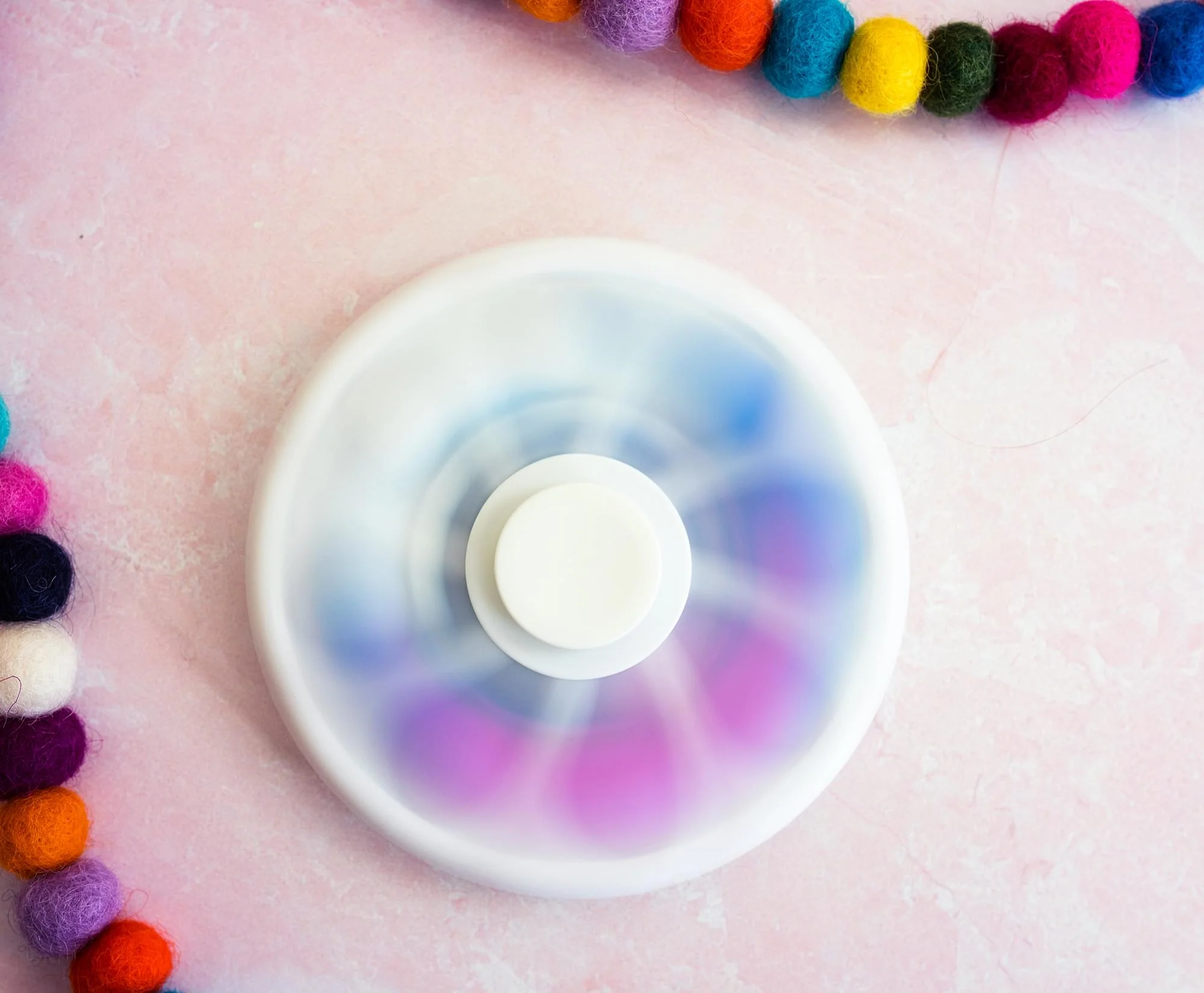 Pop Fidget Toy Spinner White Flower 8-Button Bubble Popping Game - Image 3