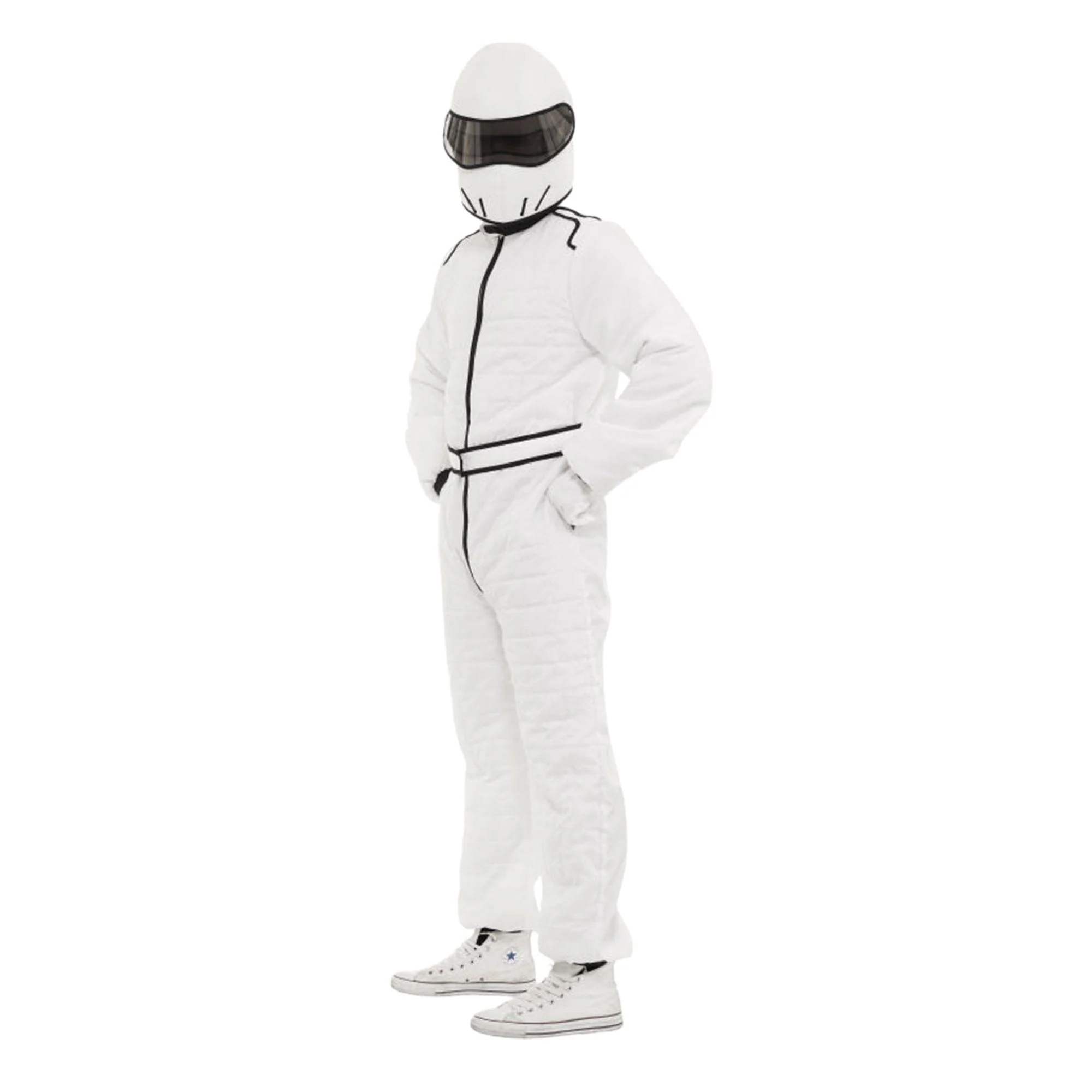 White Racing Suit and Helmet Adult Costume - Image 10