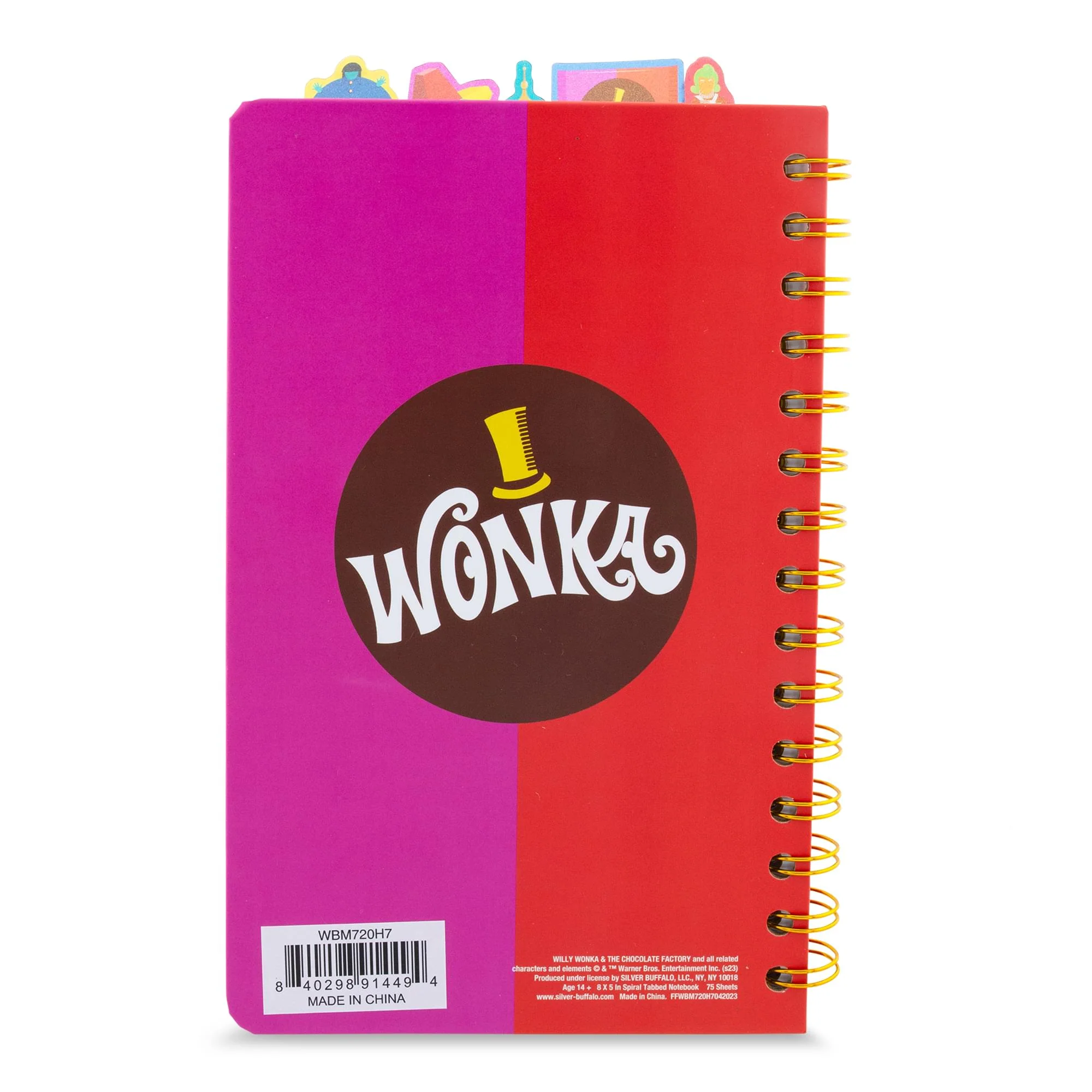 Willy Wonka Bar 5-Tab Spiral Notebook With 75 Sheets - Image 3