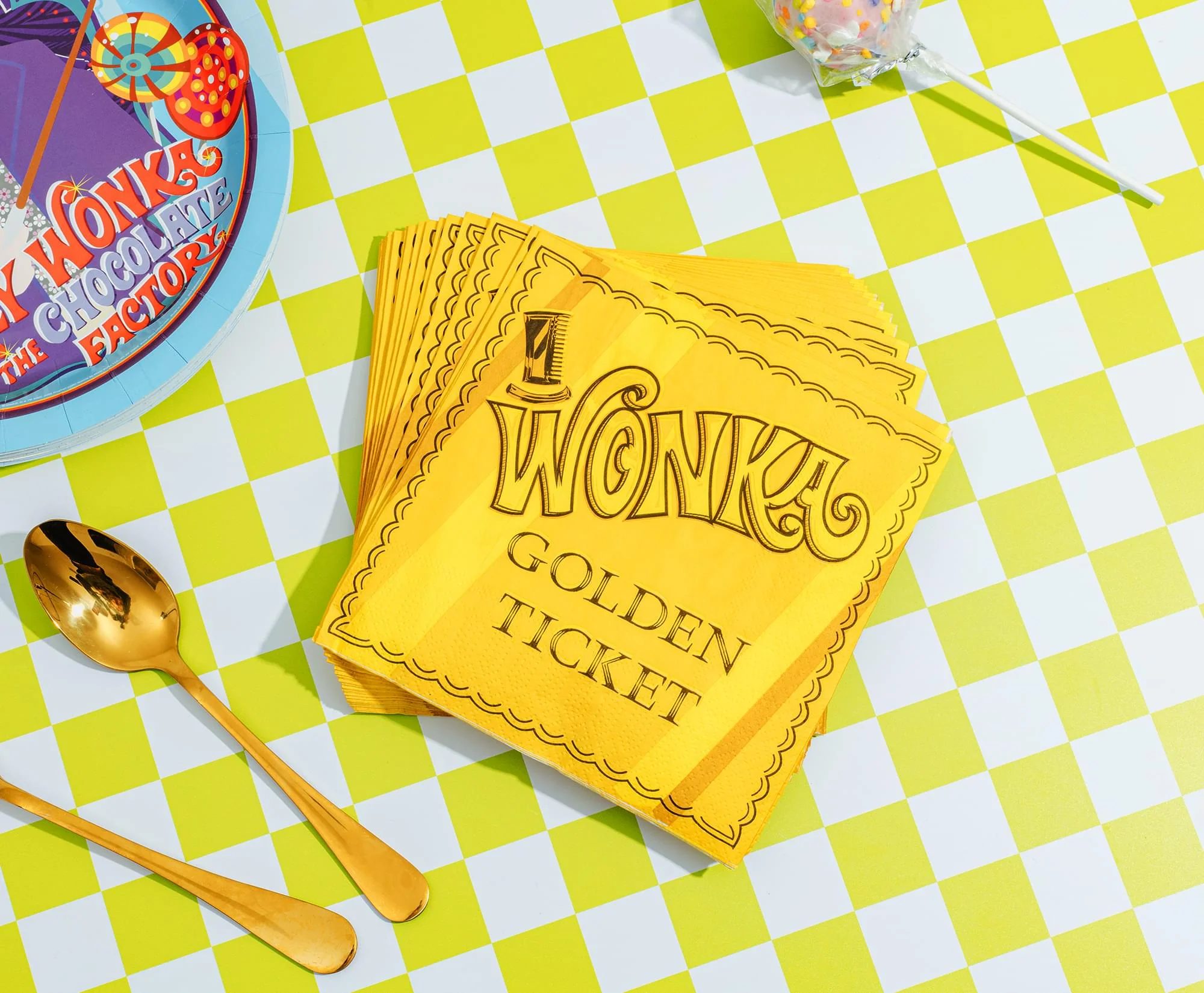 Willy Wonka & The Chocolate Factory Golden Ticket 60-Piece Party Tableware Set - Image 7
