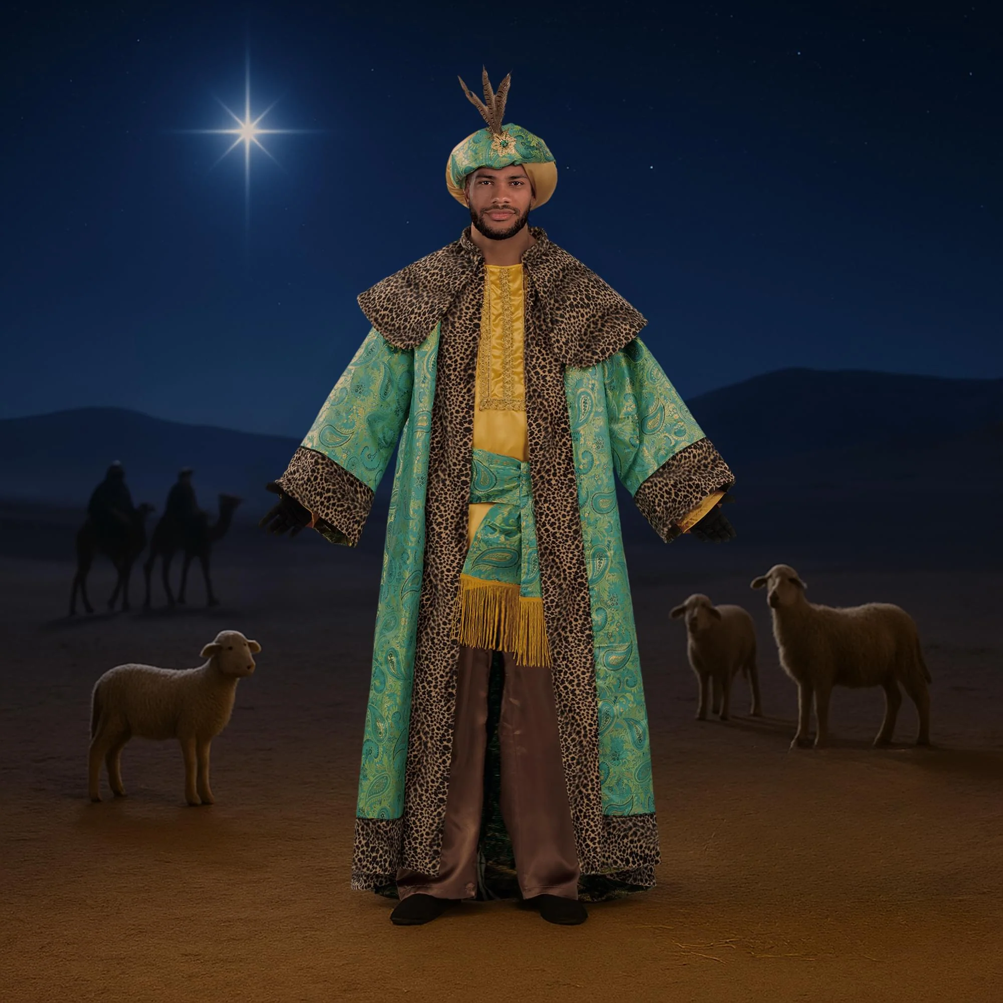 Wise Man King Balthazar Brocade Adult Costume | Standard - Image 5