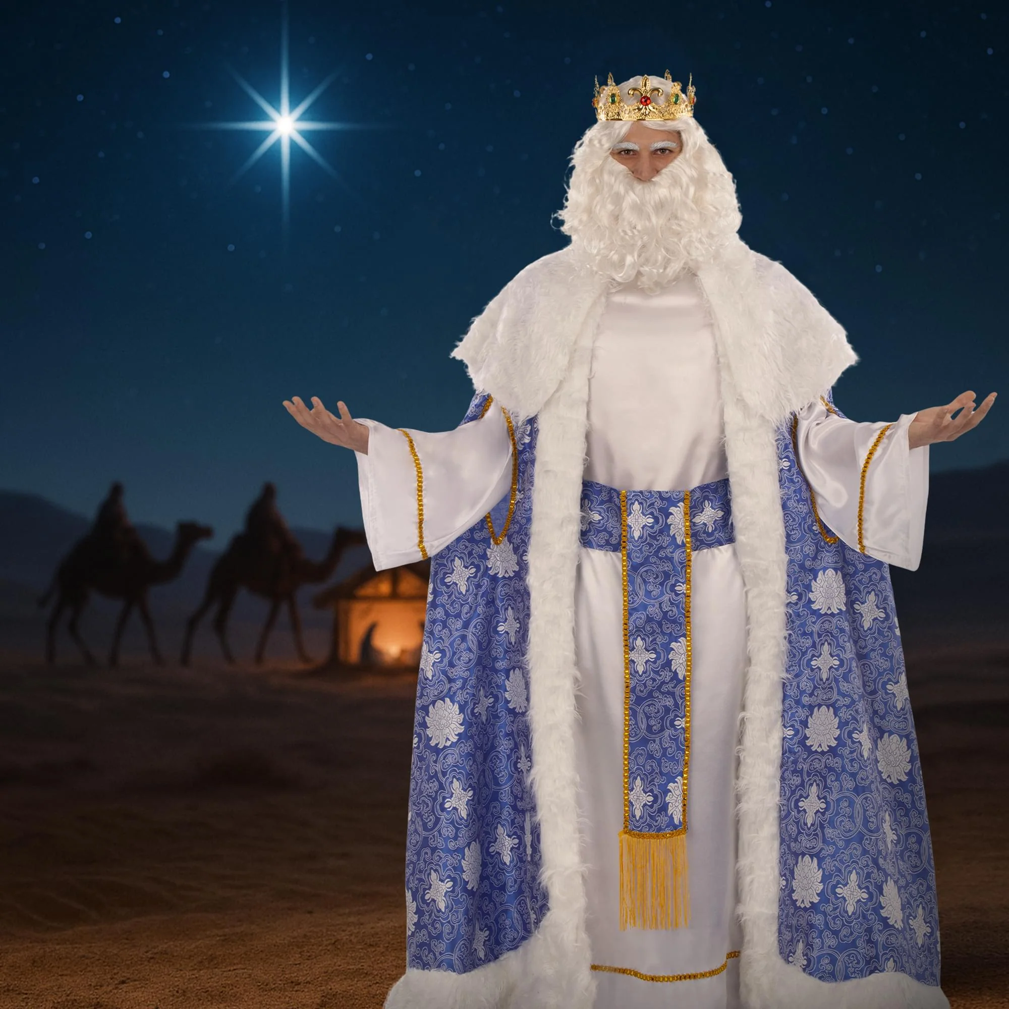 Wise Man King Melchior Brocade Adult Costume | Standard - Image 5