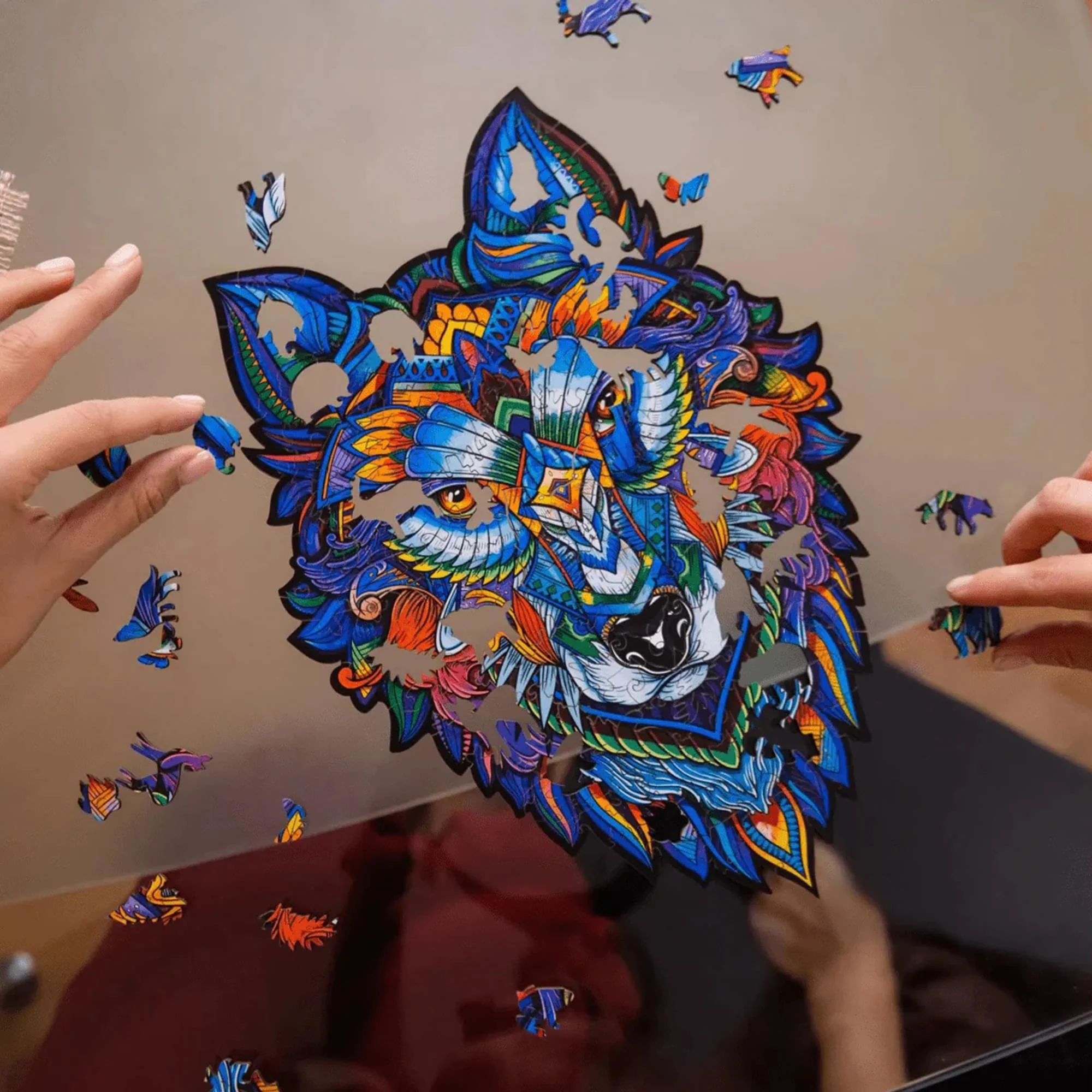 Wolf 185 Piece Shaped Wooden Jigsaw Puzzle - Image 8