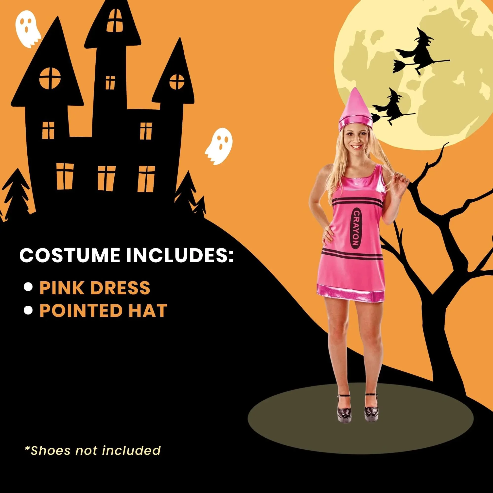 Women's Pink Crayon Costume Dress - Image 15