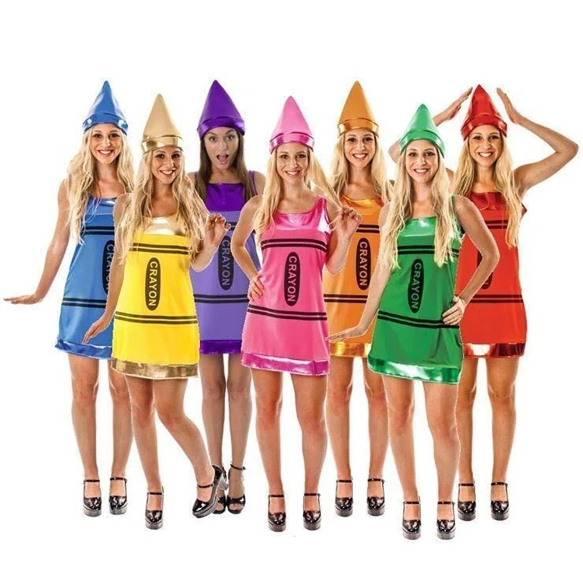 Women's Pink Crayon Costume Dress - Image 6