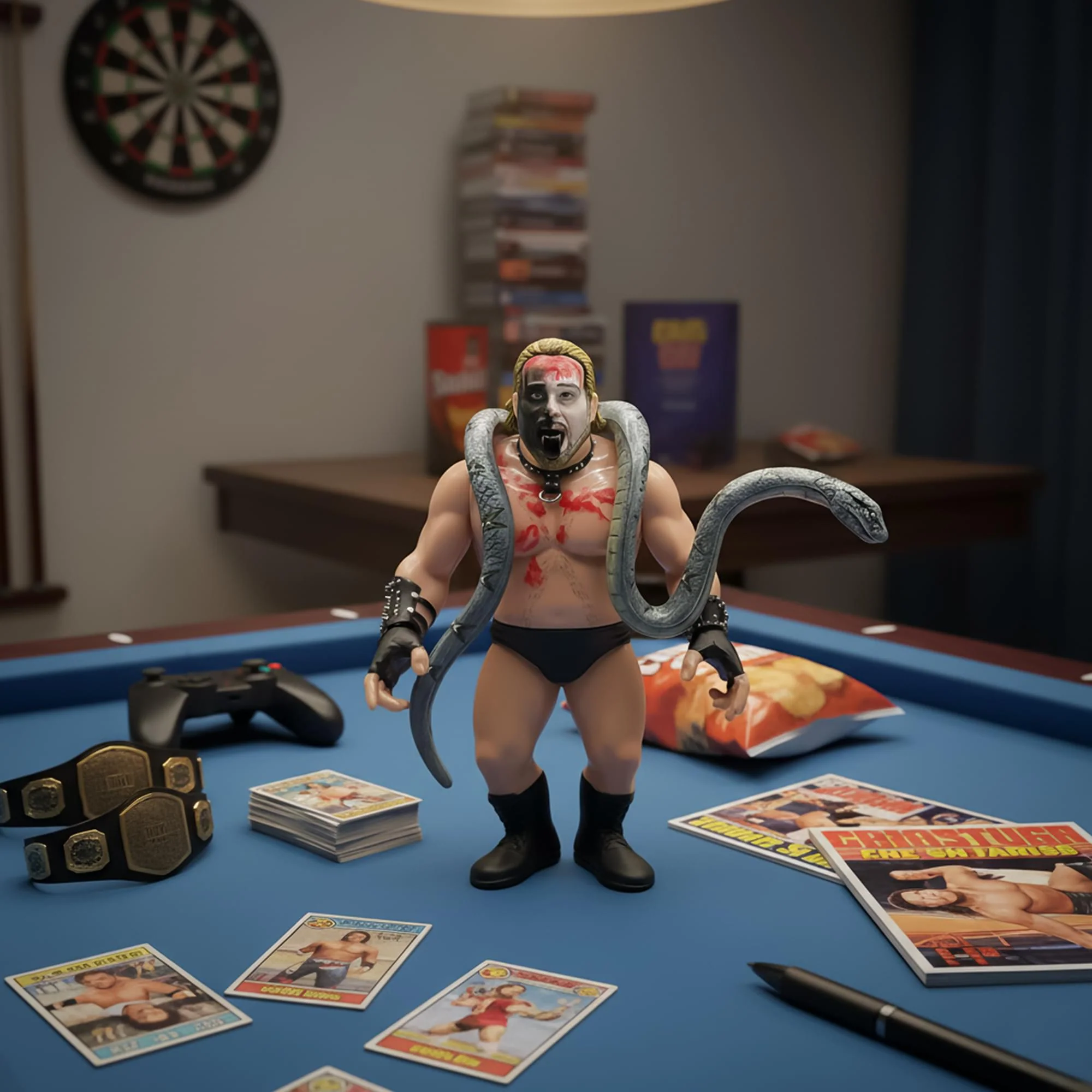 Wrestling's Heels and Faces Retro Action Figure | Kevin Sullivan With Snake - Image 7