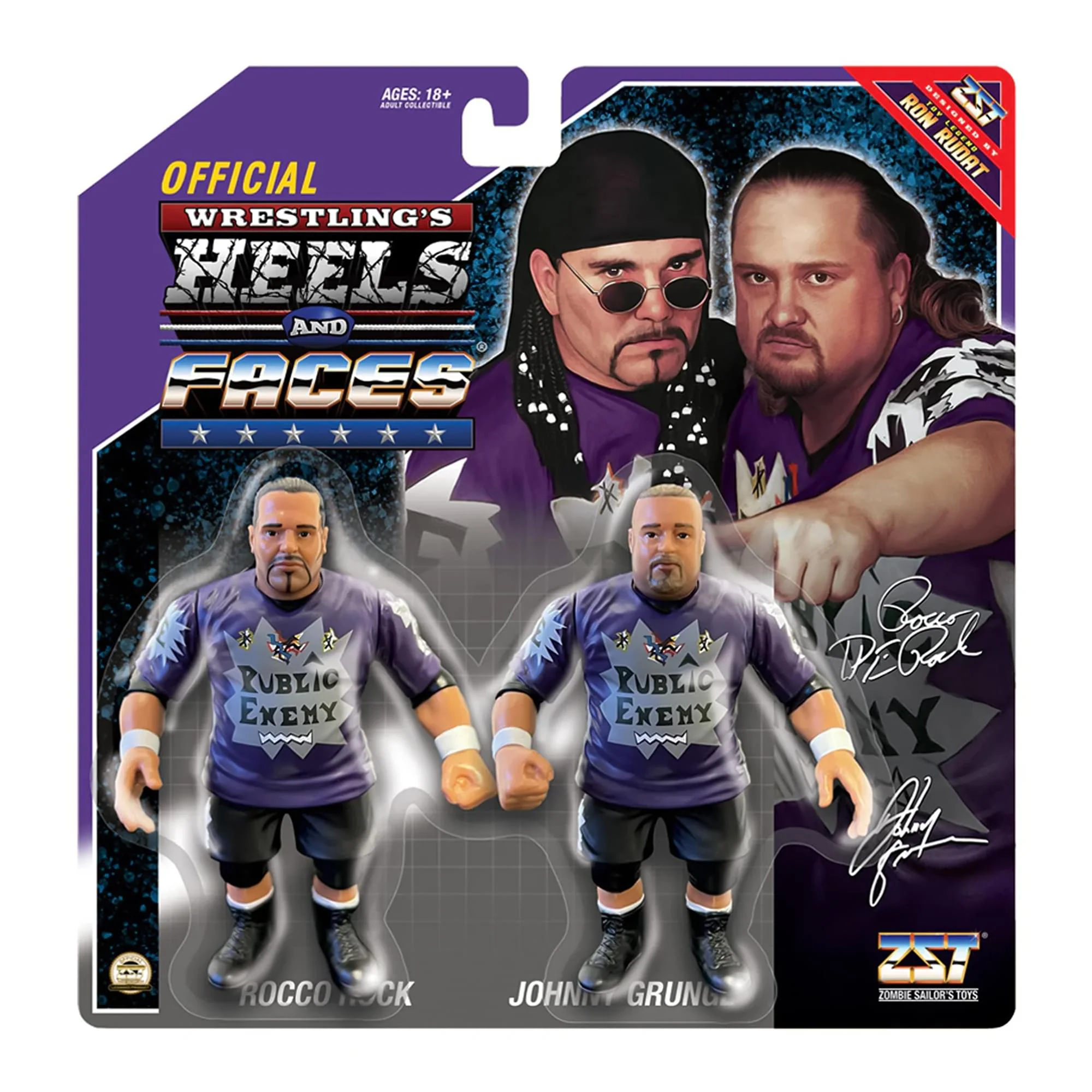 Wrestling's Heels and Faces Retro Action Figure | Public Enemy 2 Pack - Image 2